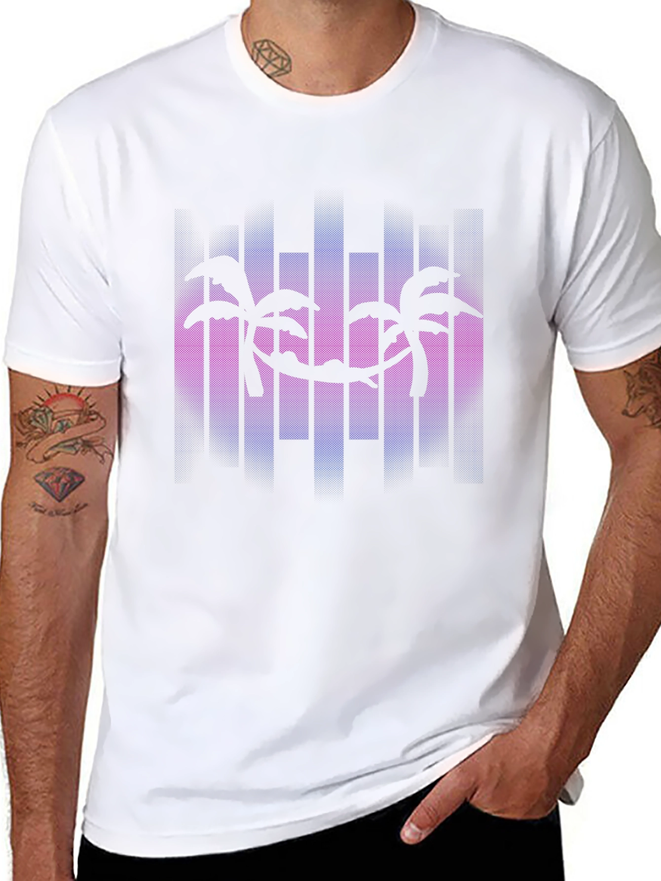 Palm Tree Hammock Graphic Tee - Tropical Vibes