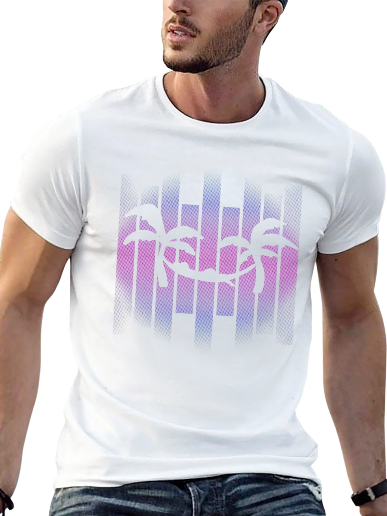 Palm Tree Hammock Graphic Tee - Tropical Vibes
