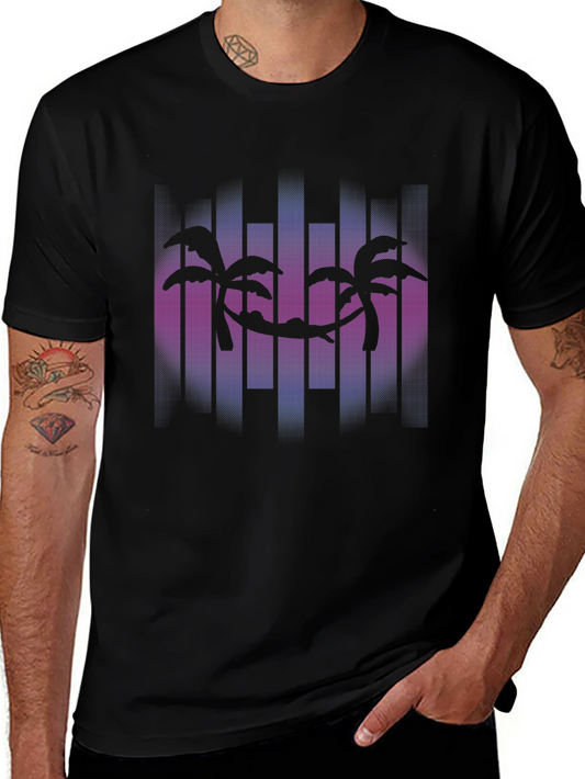 Palm Tree Hammock Graphic Tee - Tropical Vibes