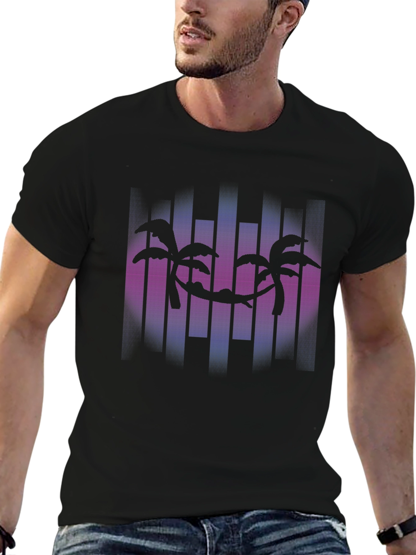 Palm Tree Hammock Graphic Tee - Tropical Vibes