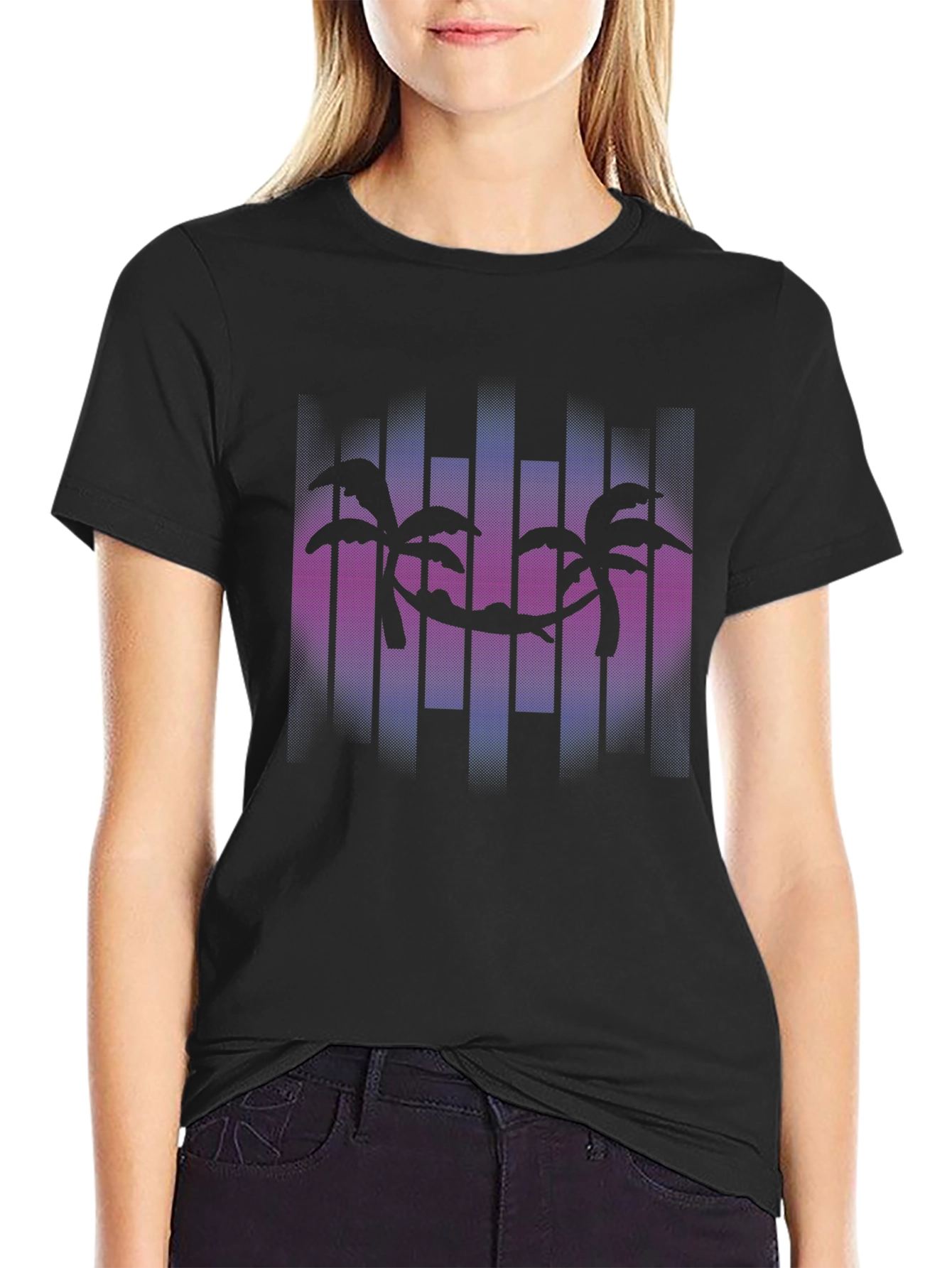 Palm Tree Hammock Graphic Tee - Tropical Vibes