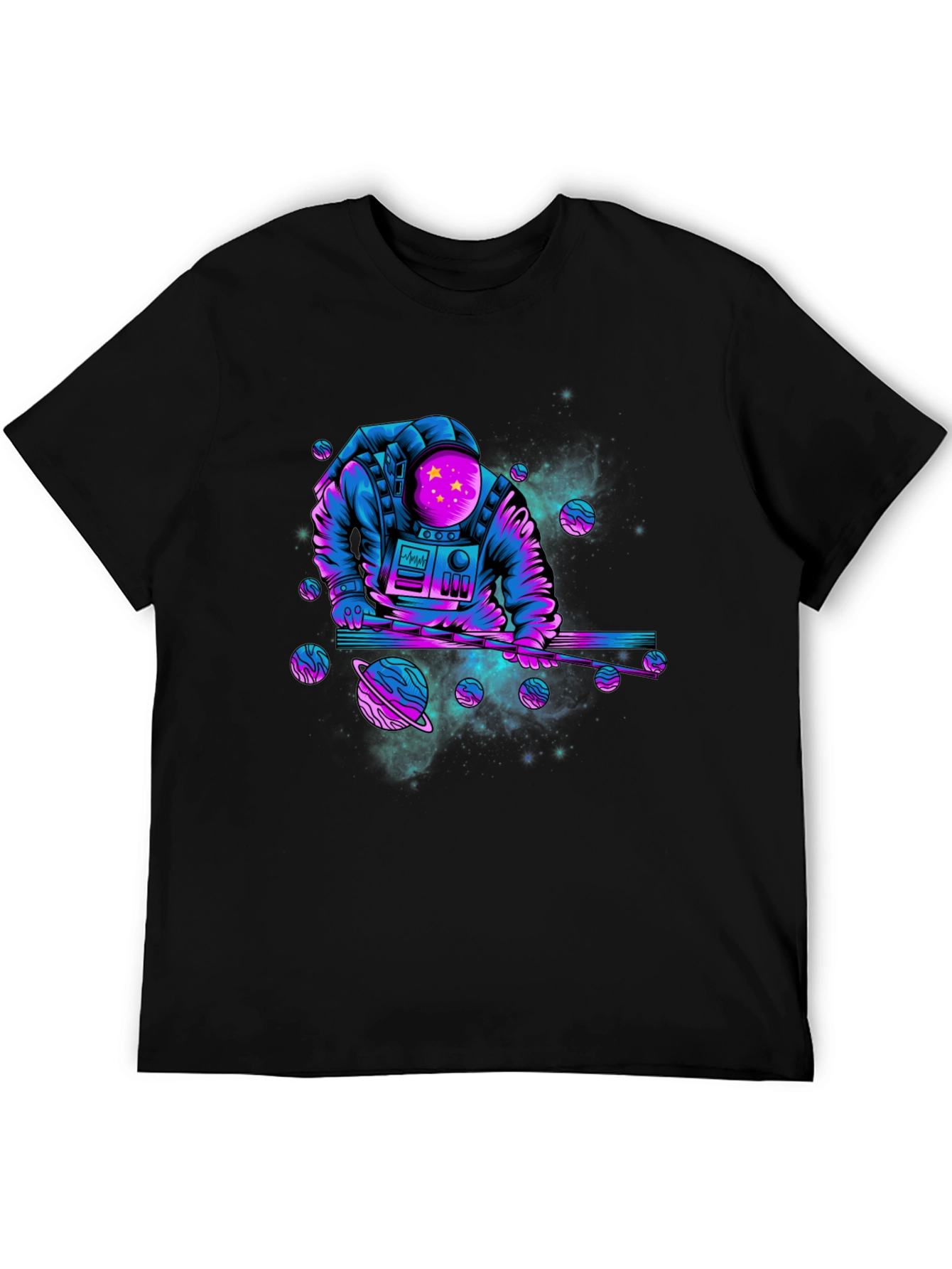 Cosmic Astronaut T-Shirt: Pool Playing Spaceman