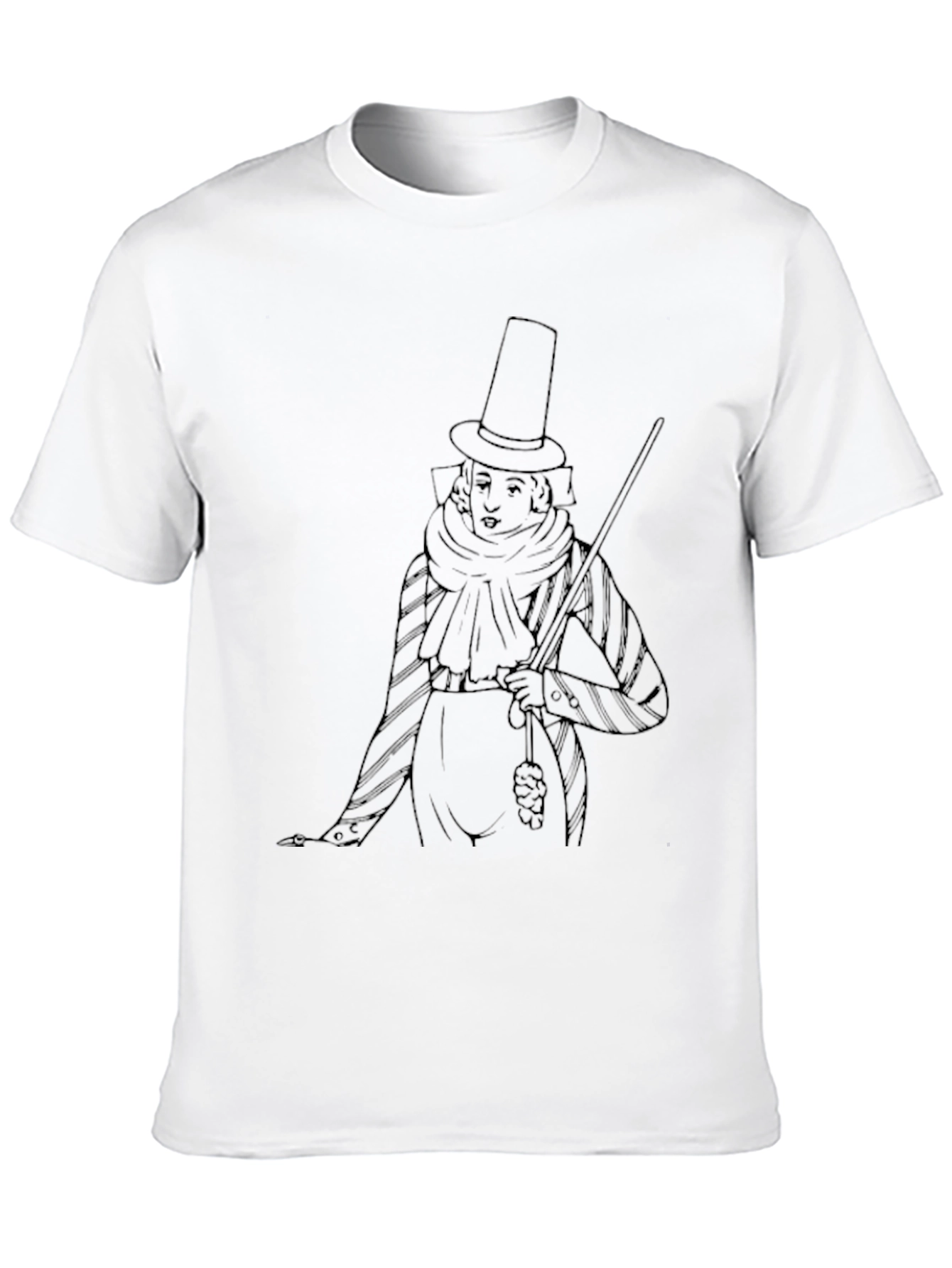 Mens Black T-Shirt with Victorian Gentleman Design