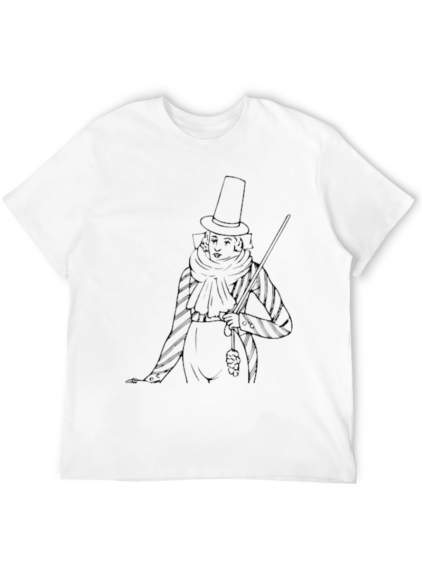 Mens Black T-Shirt with Victorian Gentleman Design