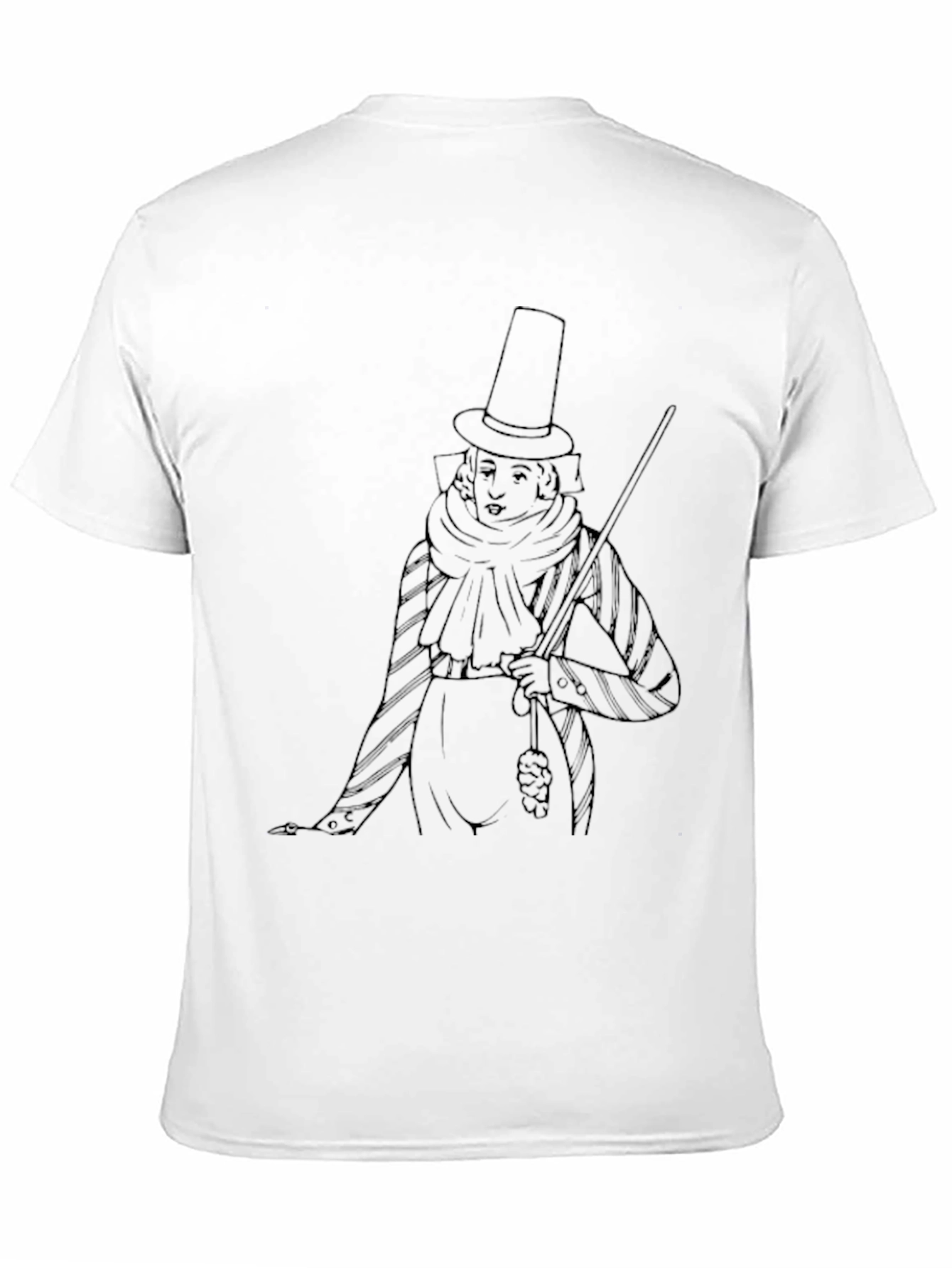 Mens Black T-Shirt with Victorian Gentleman Design
