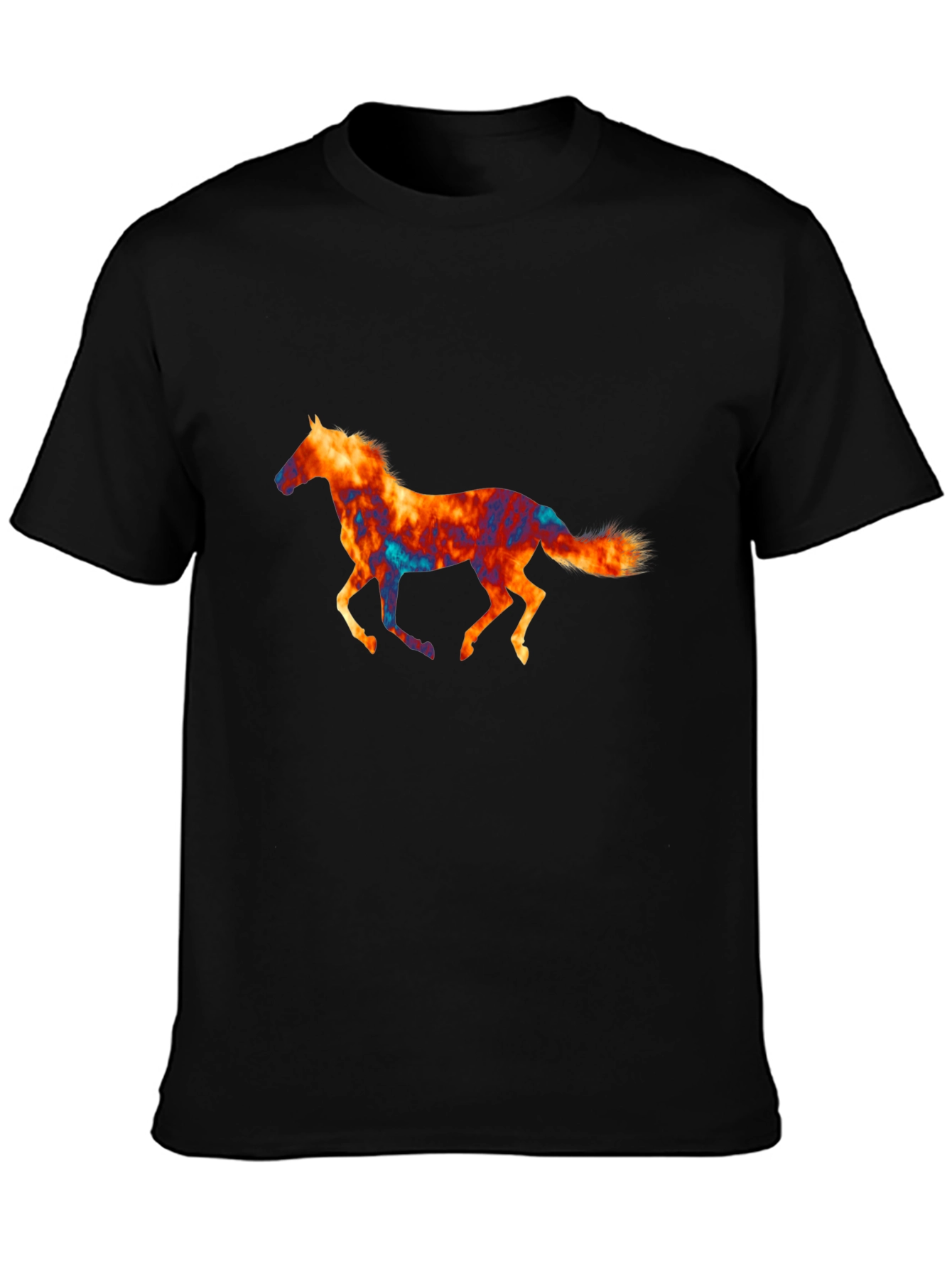 Horse Graphic Print Black T-Shirt