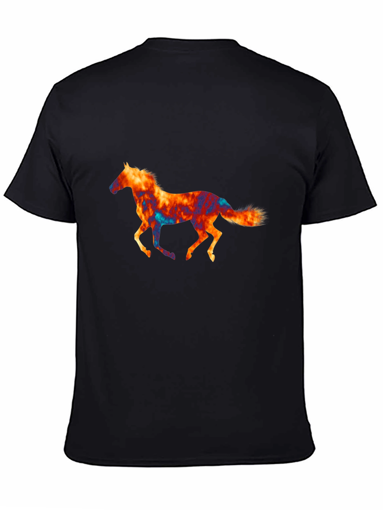 Horse Graphic Print Black T-Shirt