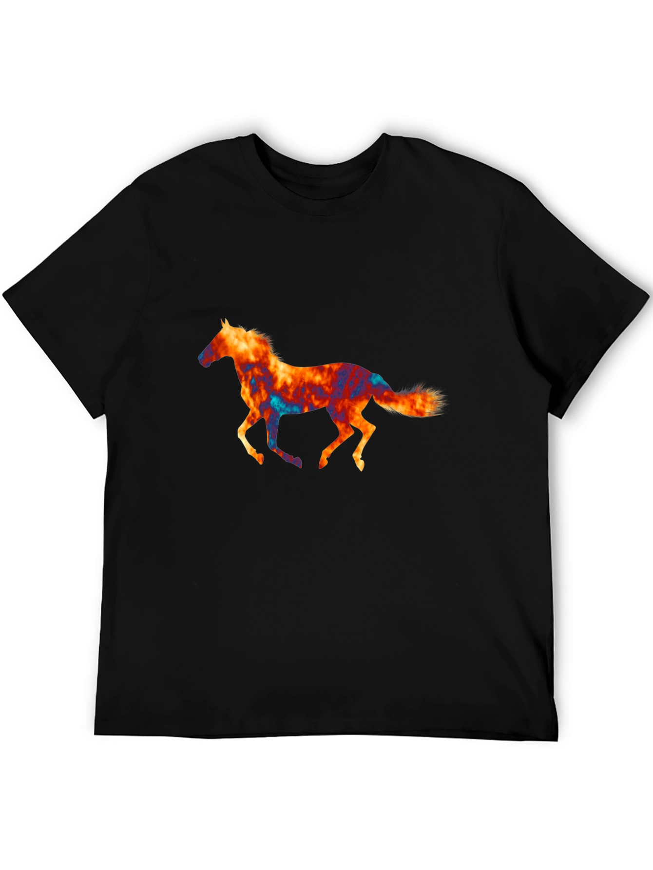 Horse Graphic Print Black T-Shirt
