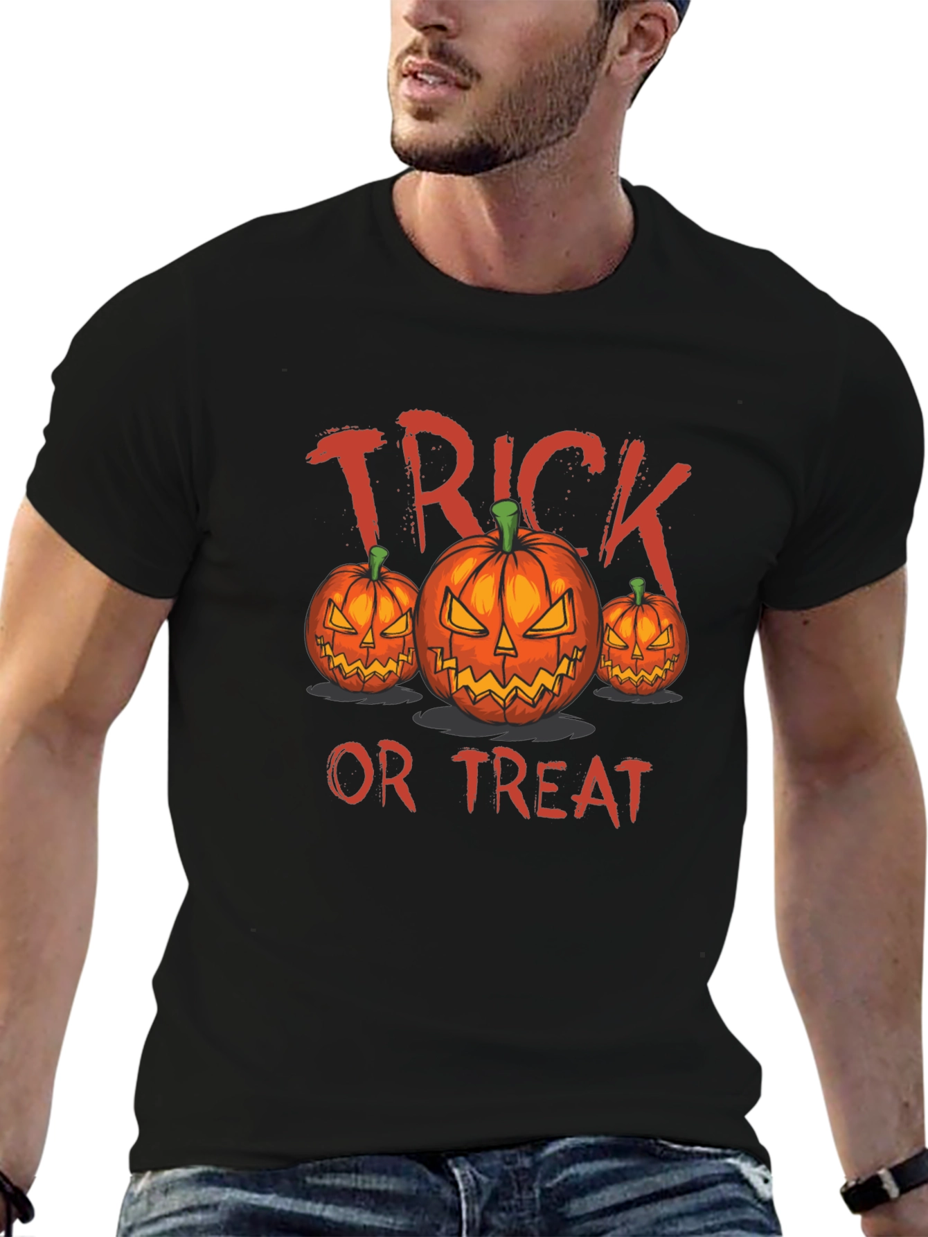 Halloween Pumpkin Trick or Treat Graphic Tee