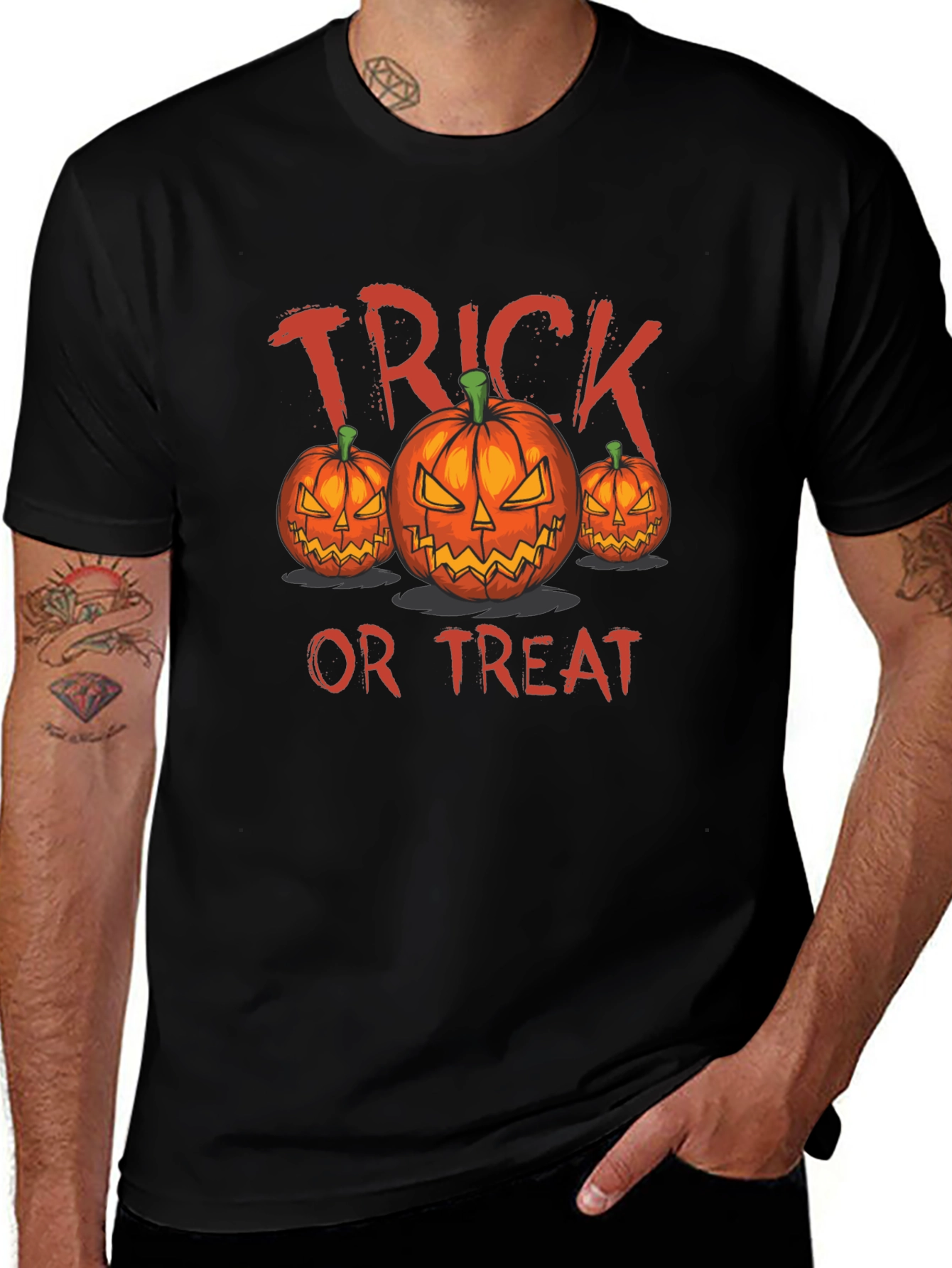 Halloween Pumpkin Trick or Treat Graphic Tee