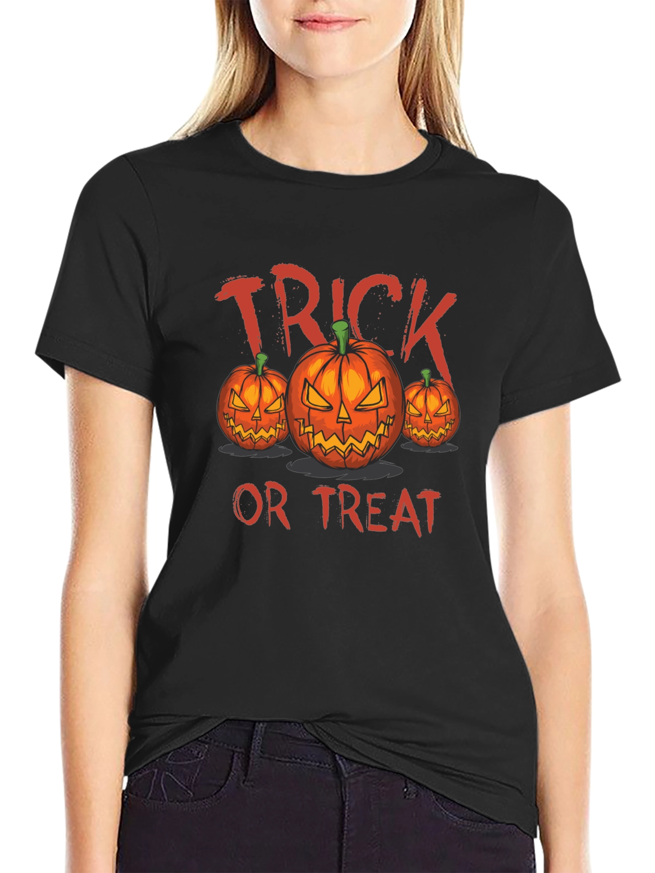 Halloween Pumpkin Trick or Treat Graphic Tee