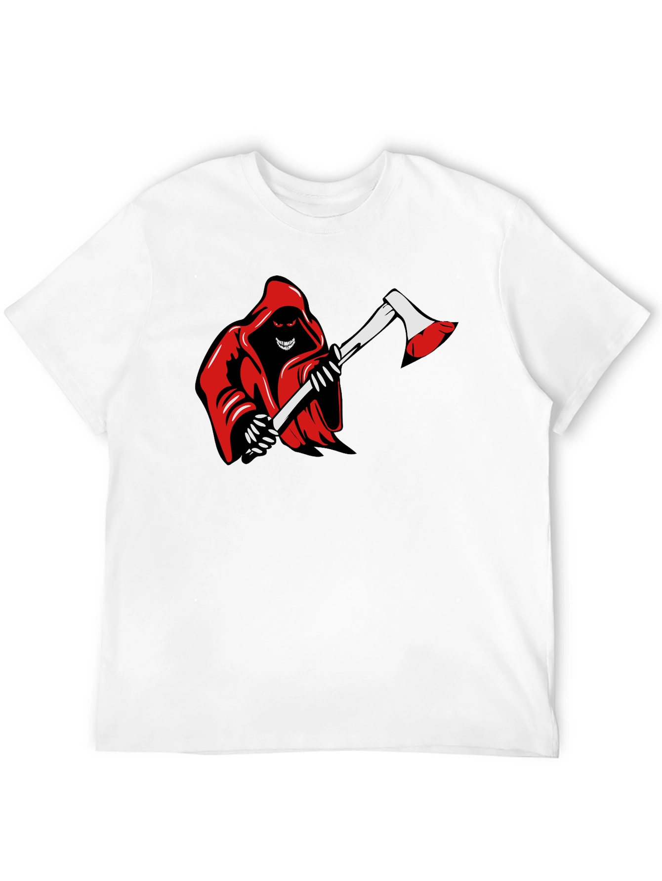 Grim Reaper Axe Graphic Tee - Black Cotton T-Shirt