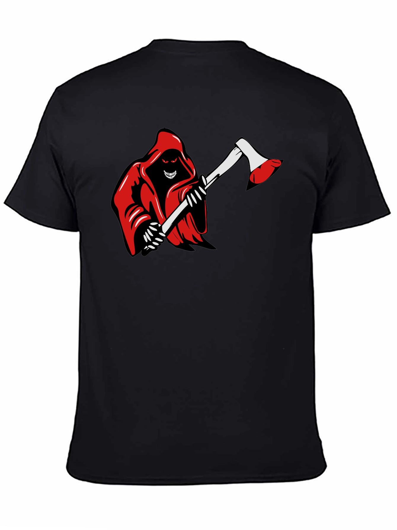 Grim Reaper Axe Graphic Tee - Black Cotton T-Shirt