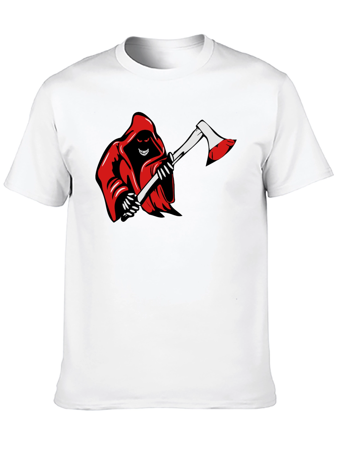 Grim Reaper Axe Graphic Tee - Black Cotton T-Shirt