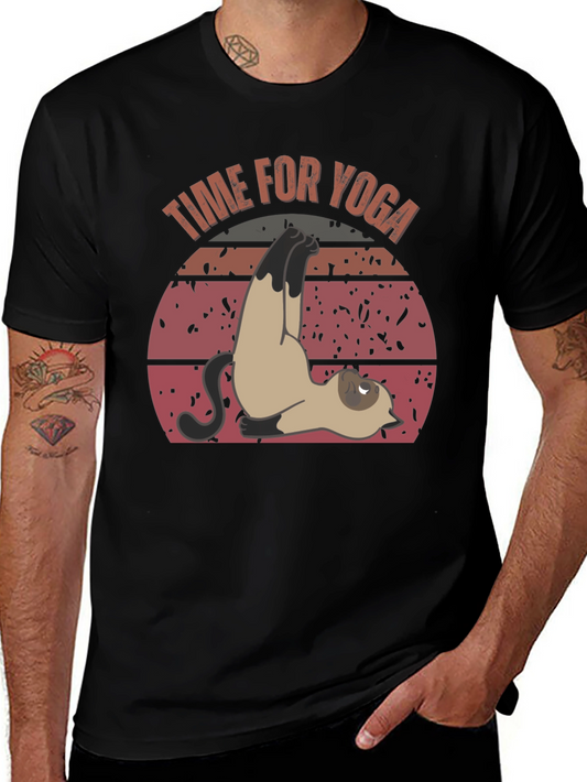 Time for Yoga Cat T-Shirt - Funny Exercise Shirt
