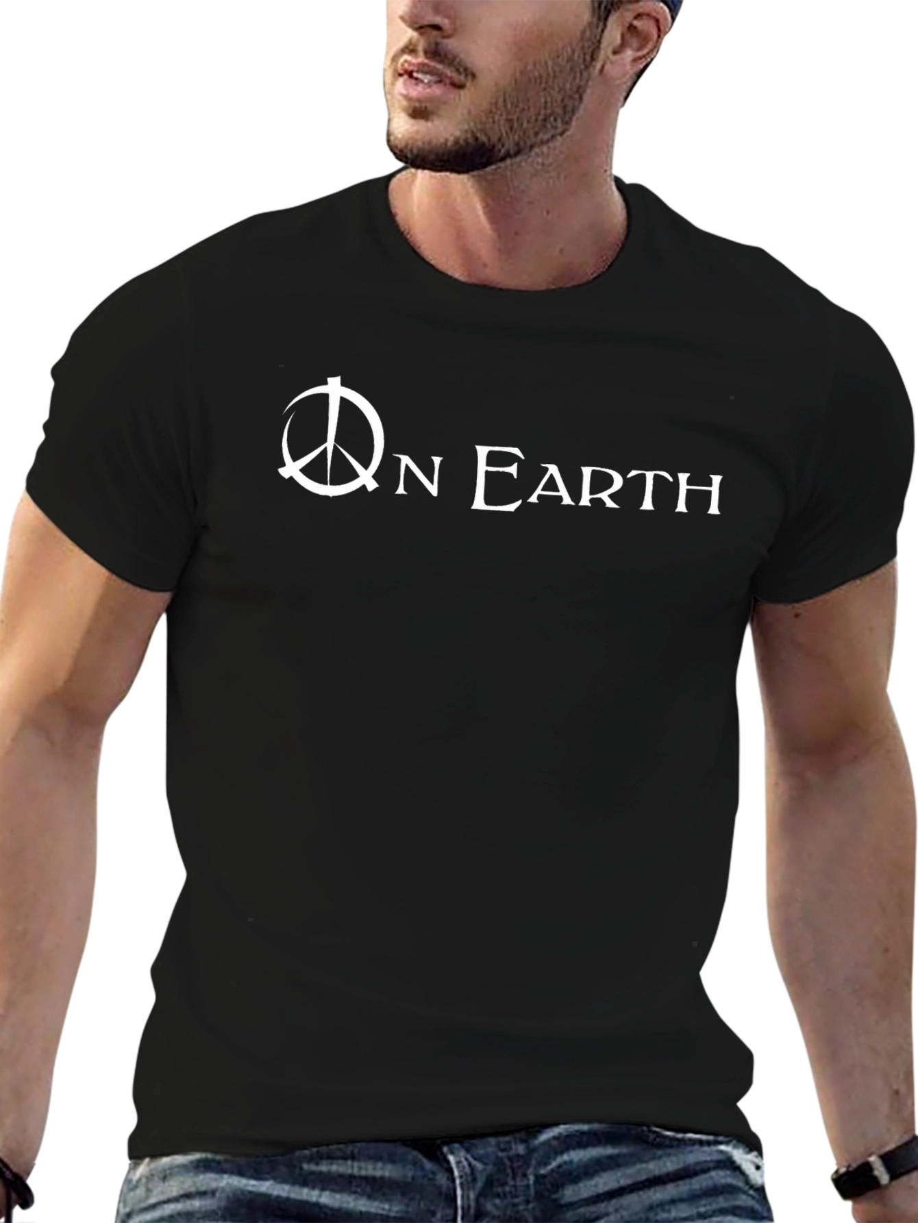 Peace On Earth Graphic Tee - Black