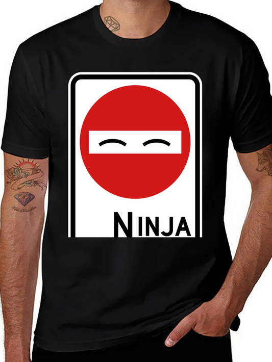 Ninja Road Sign Graphic T-Shirt