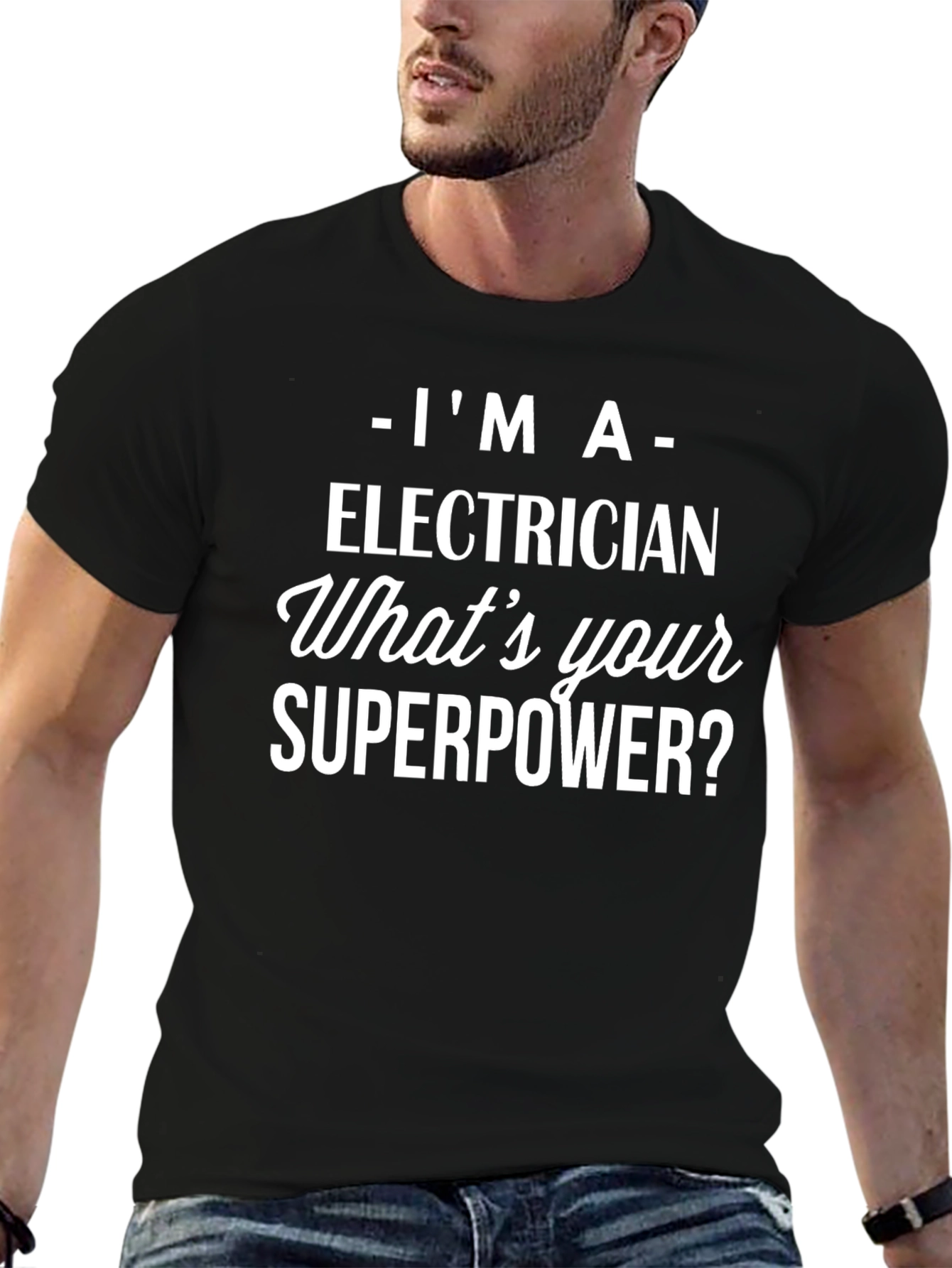Electrician Superpower T-Shirt Funny Gift
