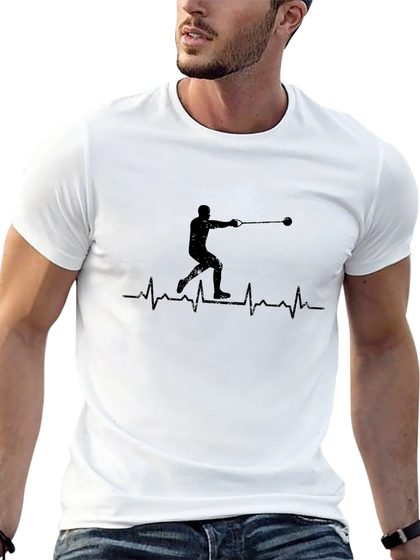 Hammer Throw Heartbeat Black T-Shirt