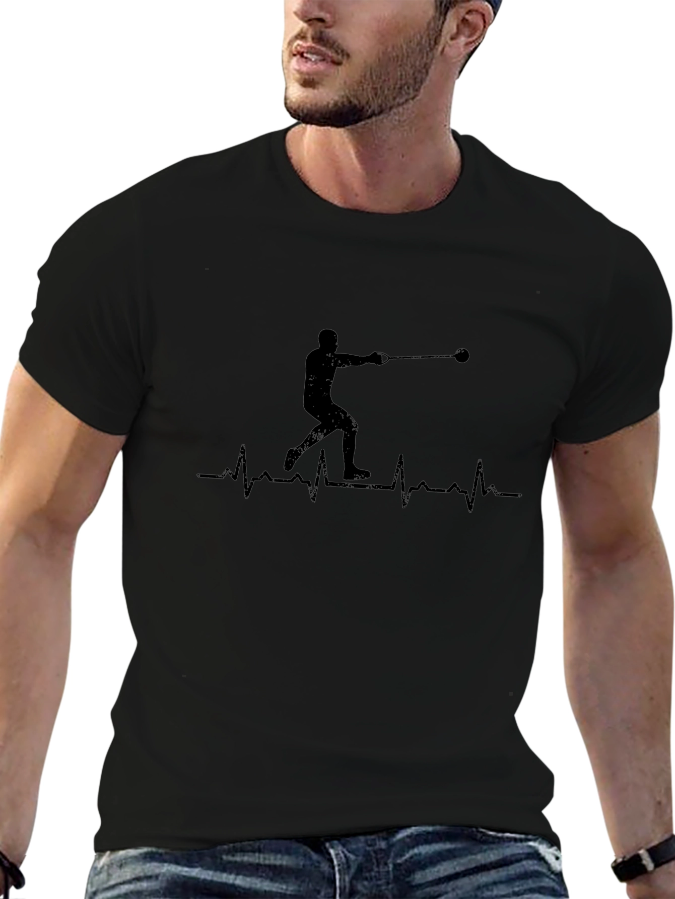 Hammer Throw Heartbeat Black T-Shirt