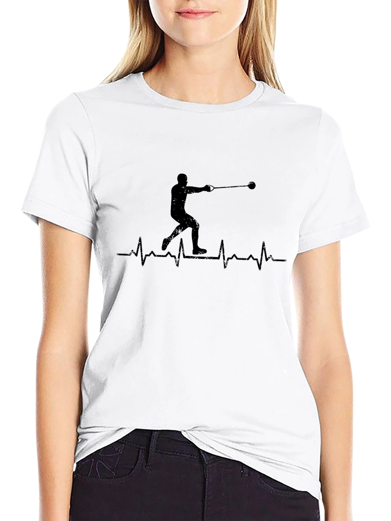 Hammer Throw Heartbeat Black T-Shirt