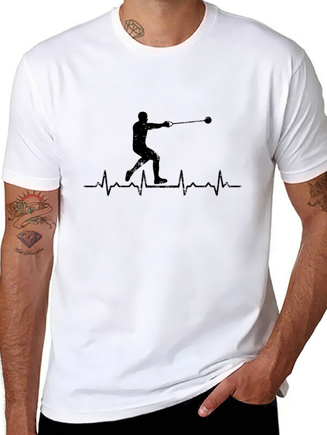 Hammer Throw Heartbeat Black T-Shirt