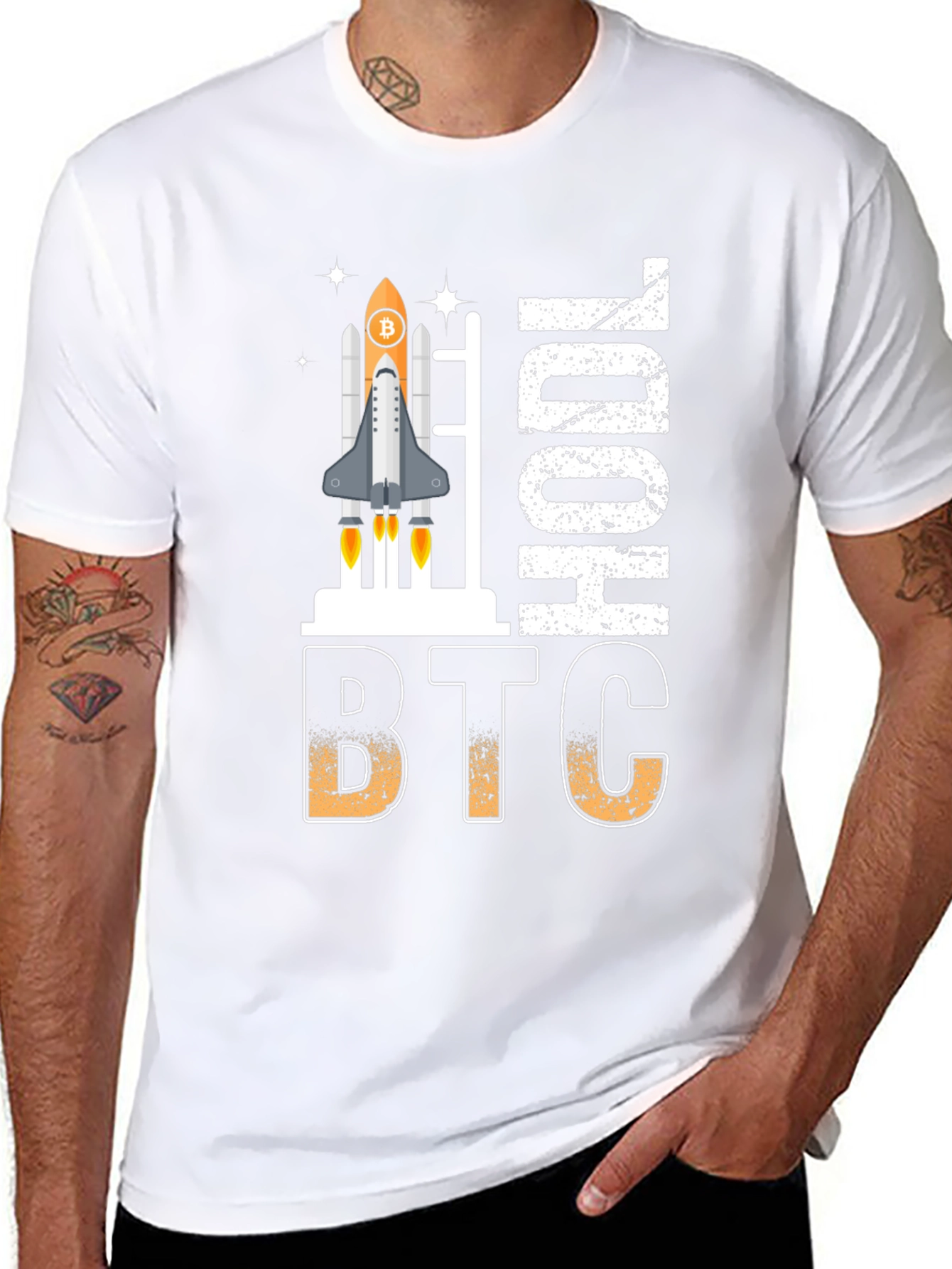 Bitcoin HODL Rocket Graphic T-Shirt
