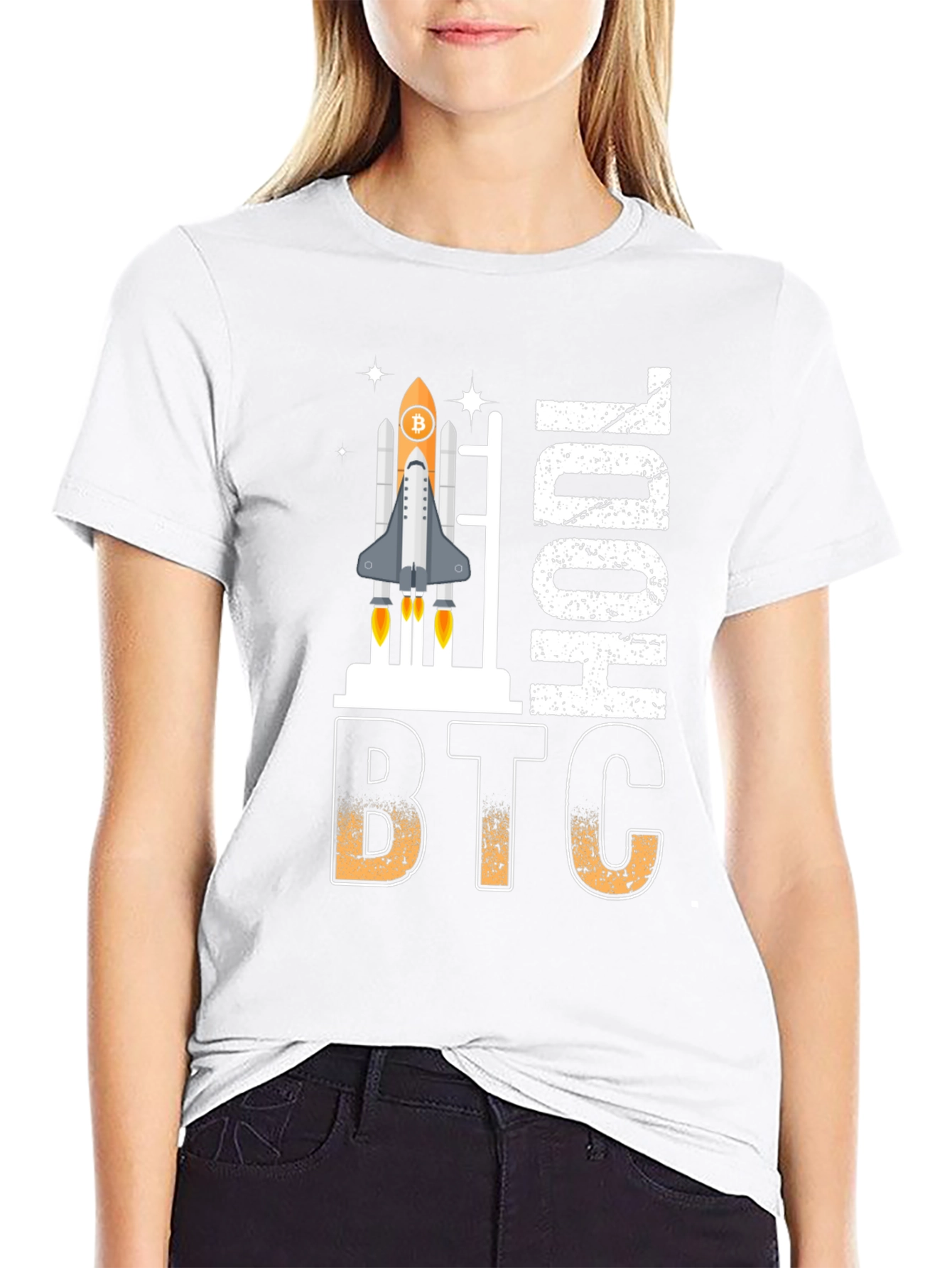 Bitcoin HODL Rocket Graphic T-Shirt