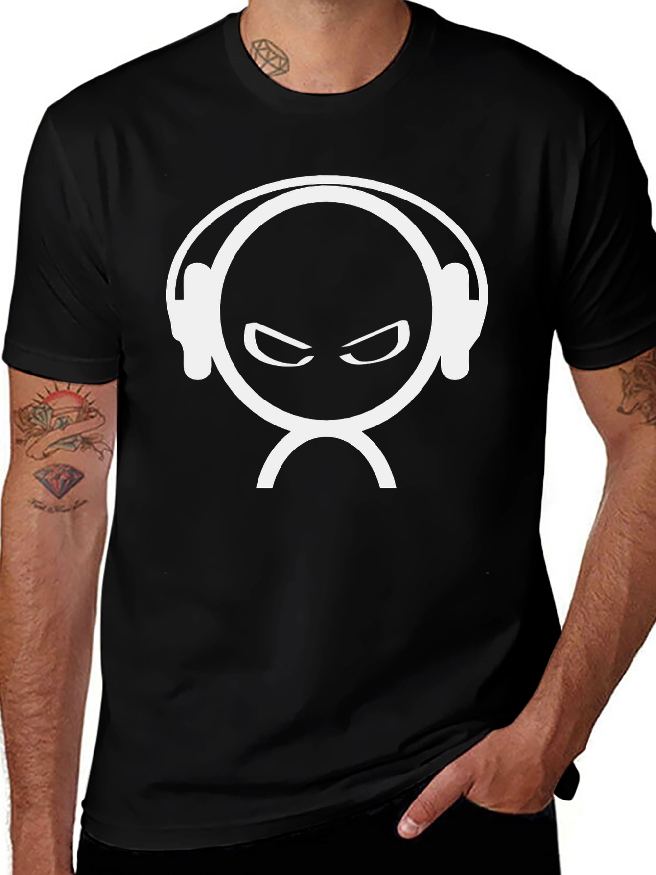 DJ Head Graphic Black T-Shirt