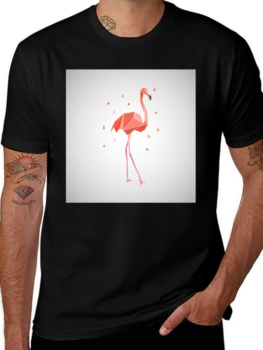 Geometric Flamingo Graphic Tee - Modern Style