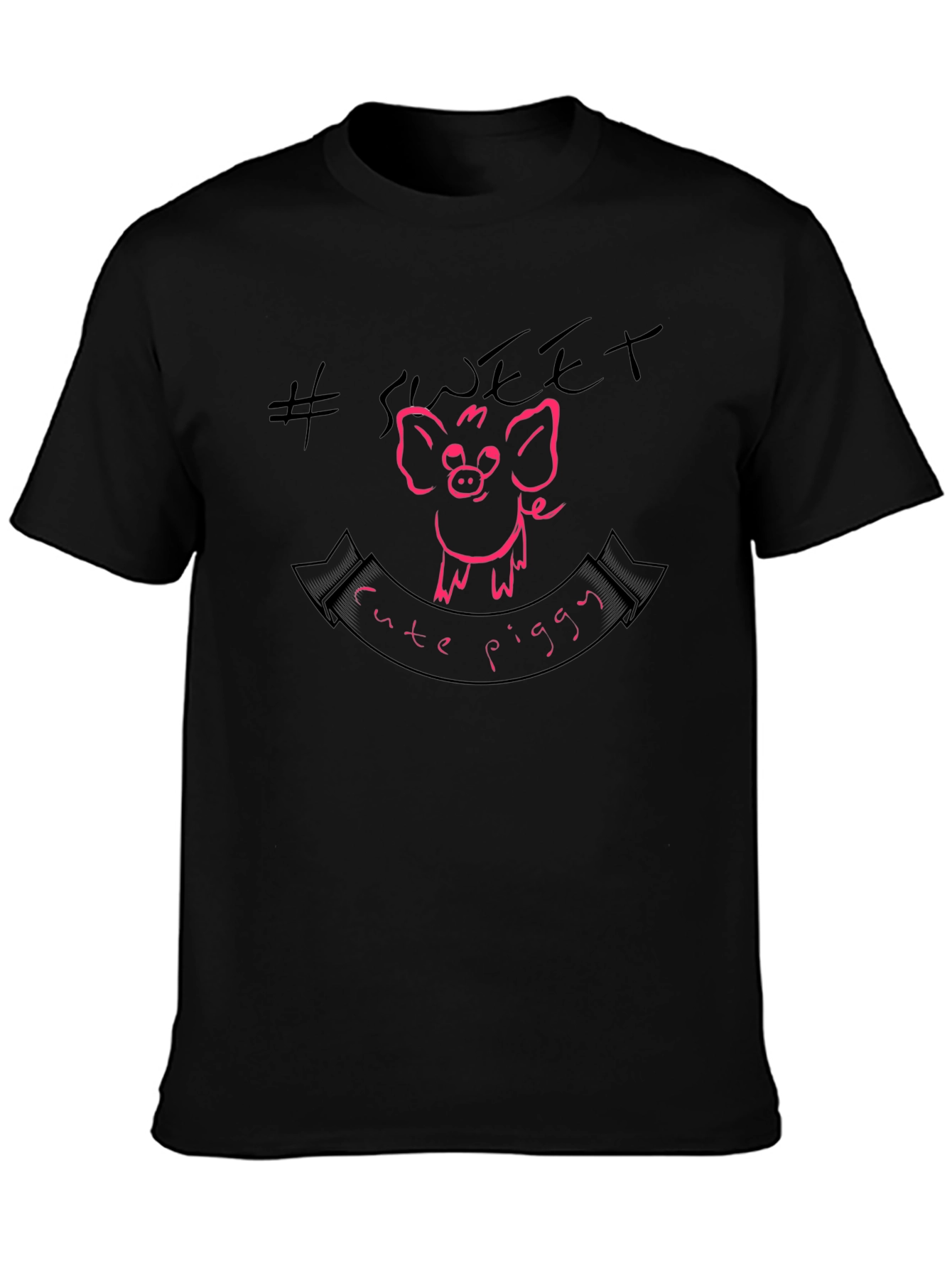 Sweet Cute Piggy Graphic T-Shirt