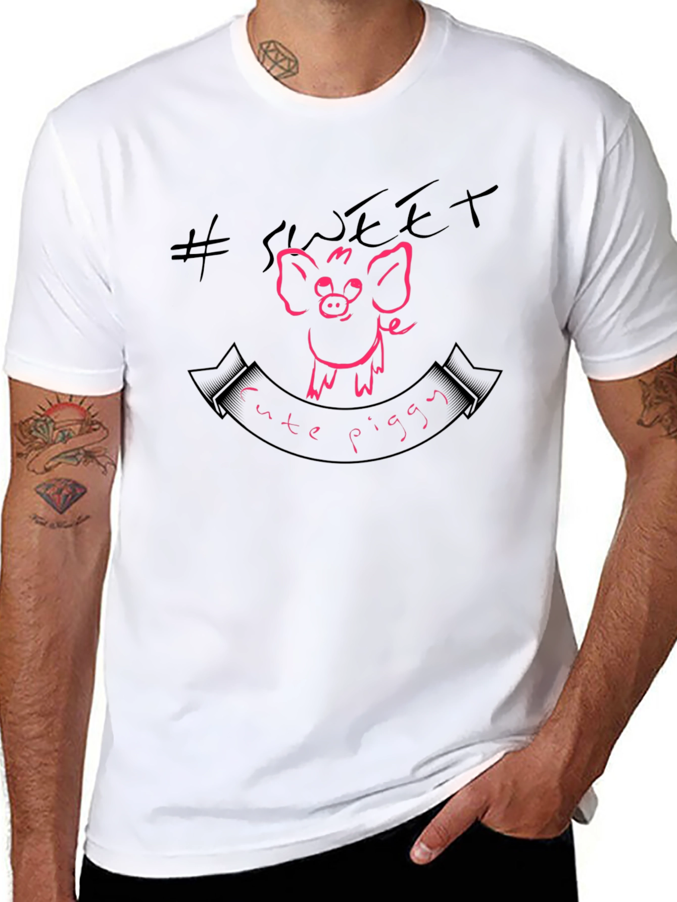 Sweet Cute Piggy Graphic T-Shirt