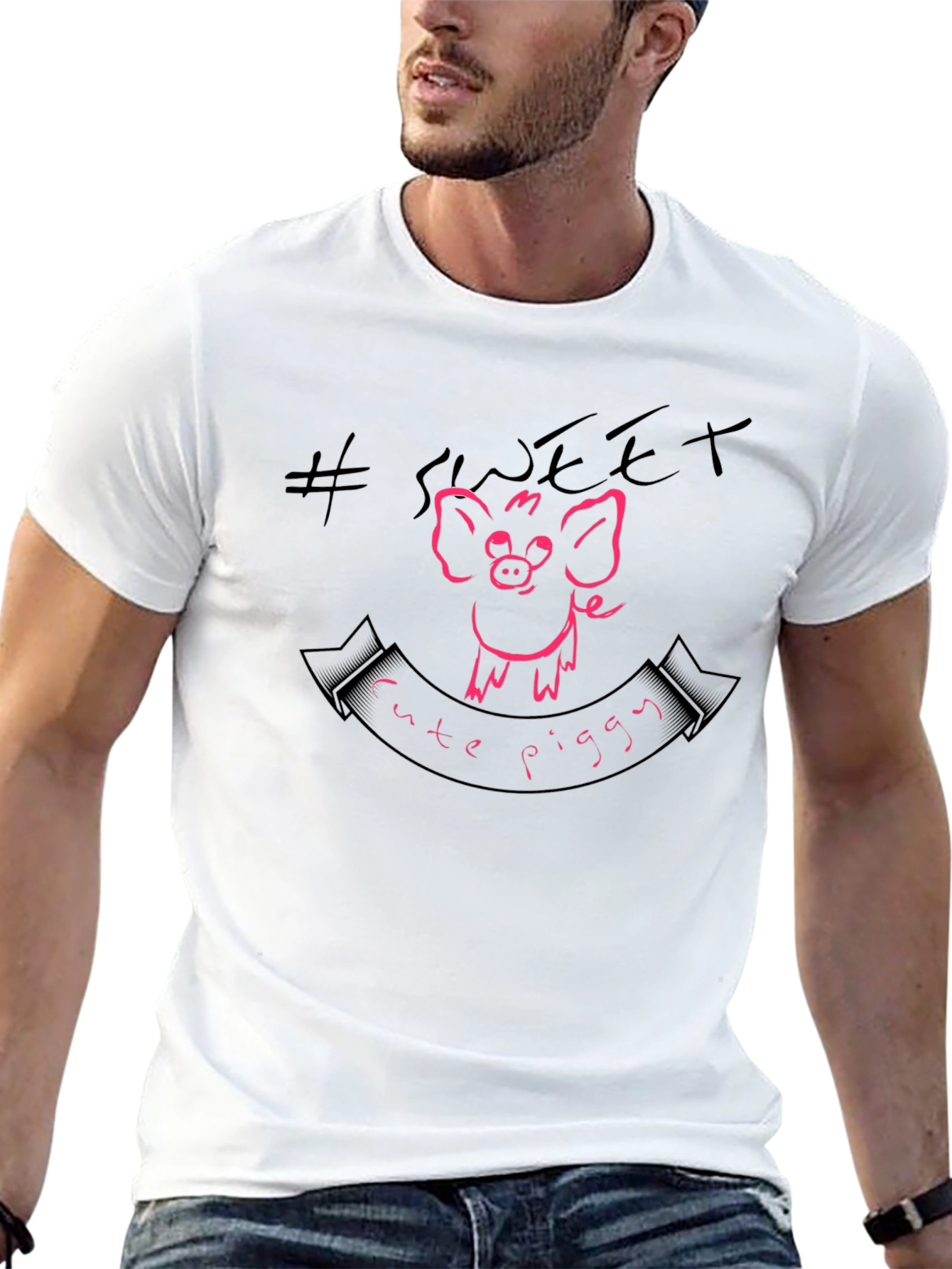 Sweet Cute Piggy Graphic T-Shirt
