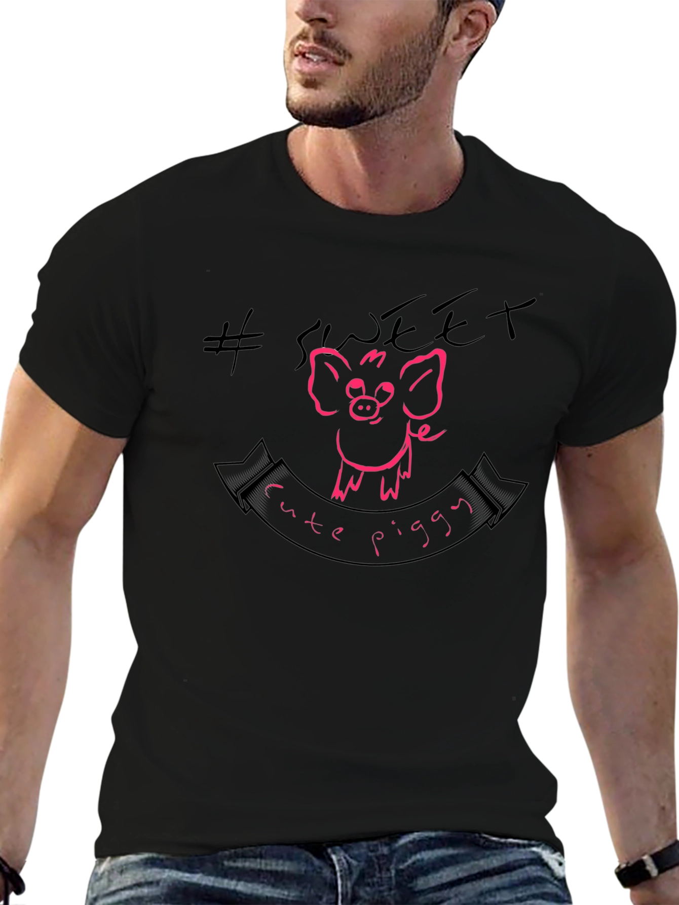 Sweet Cute Piggy Graphic T-Shirt
