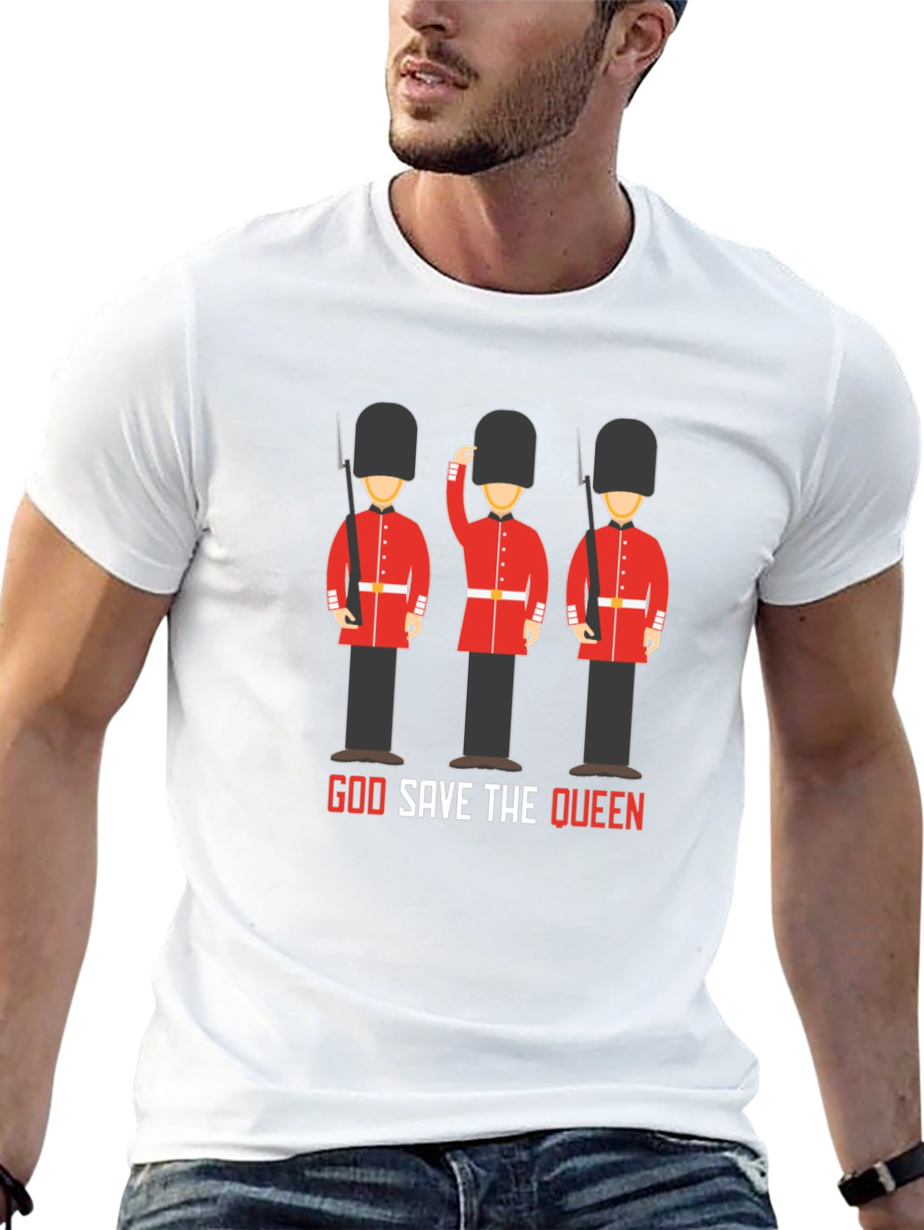 God Save the Queen British Guardsman Graphic T-Shirt