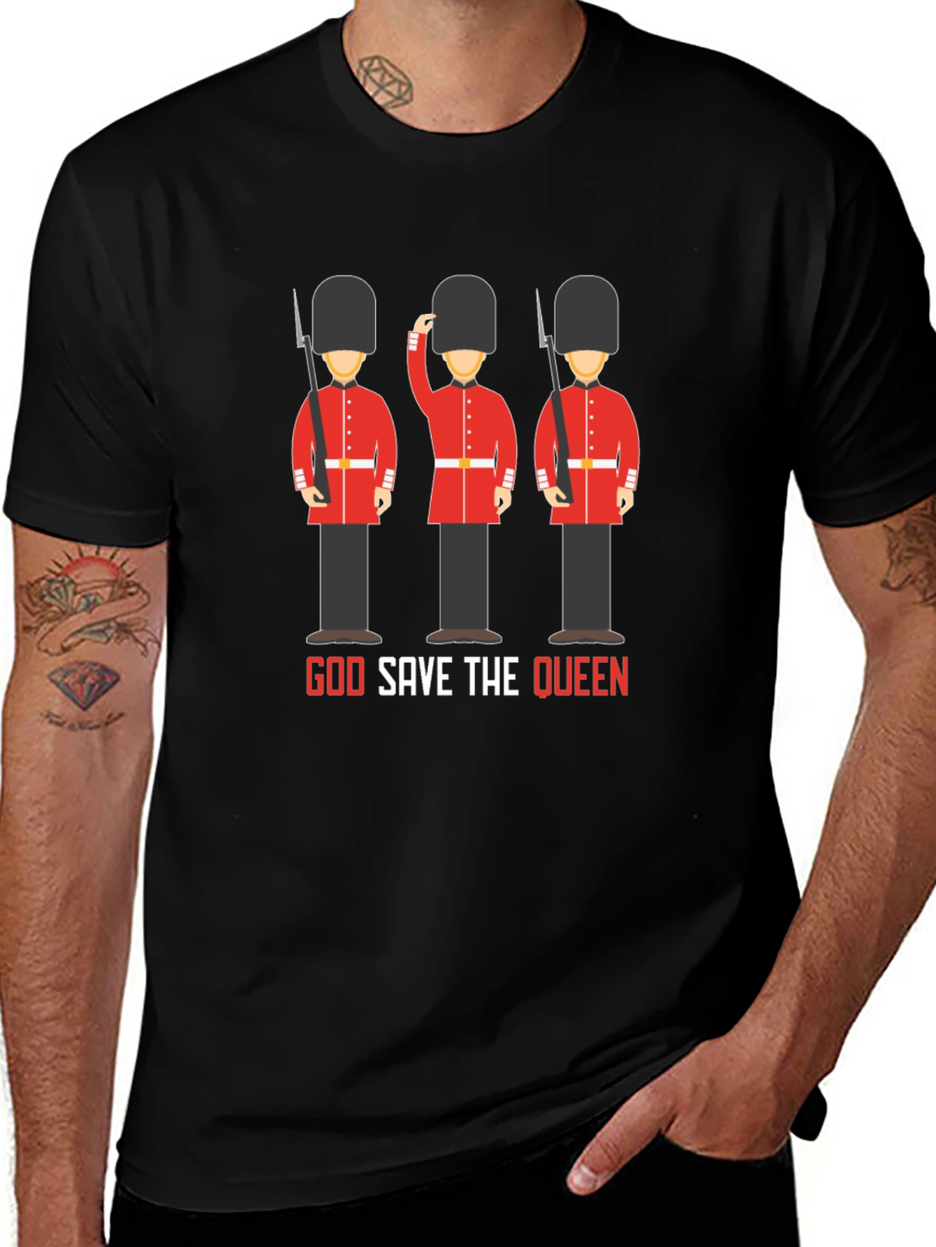 God Save the Queen British Guardsman Graphic T-Shirt