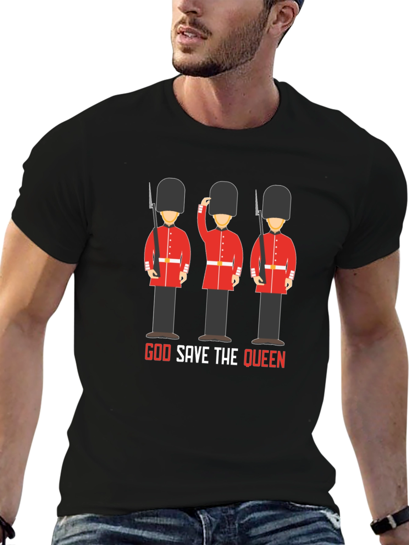 God Save the Queen British Guardsman Graphic T-Shirt