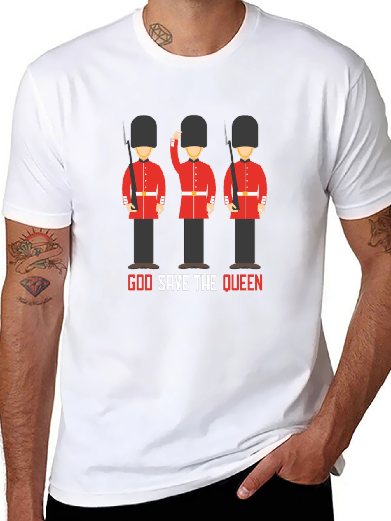 God Save the Queen British Guardsman Graphic T-Shirt