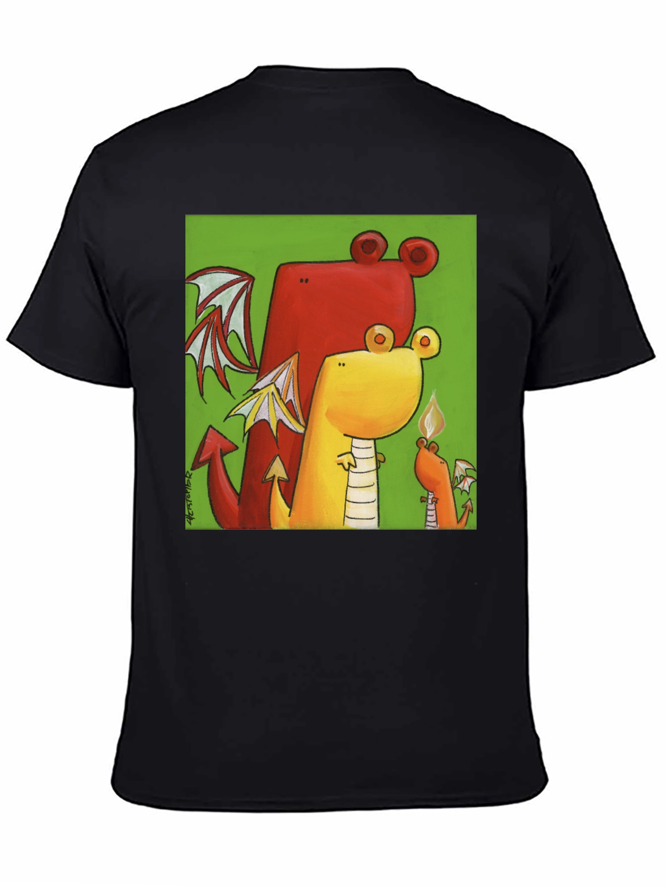 Cartoon Dragon Graphic T-Shirt