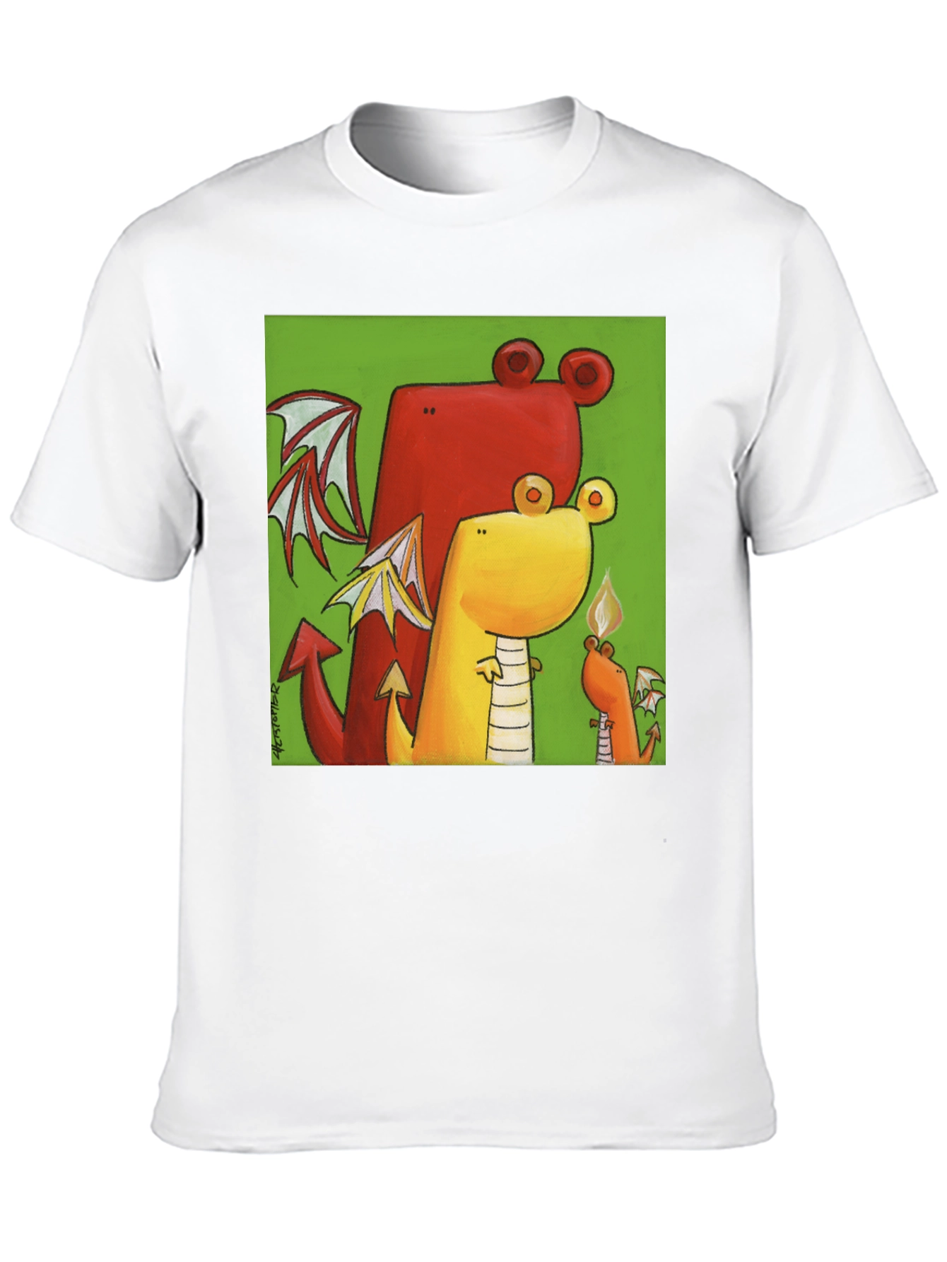 Cartoon Dragon Graphic T-Shirt