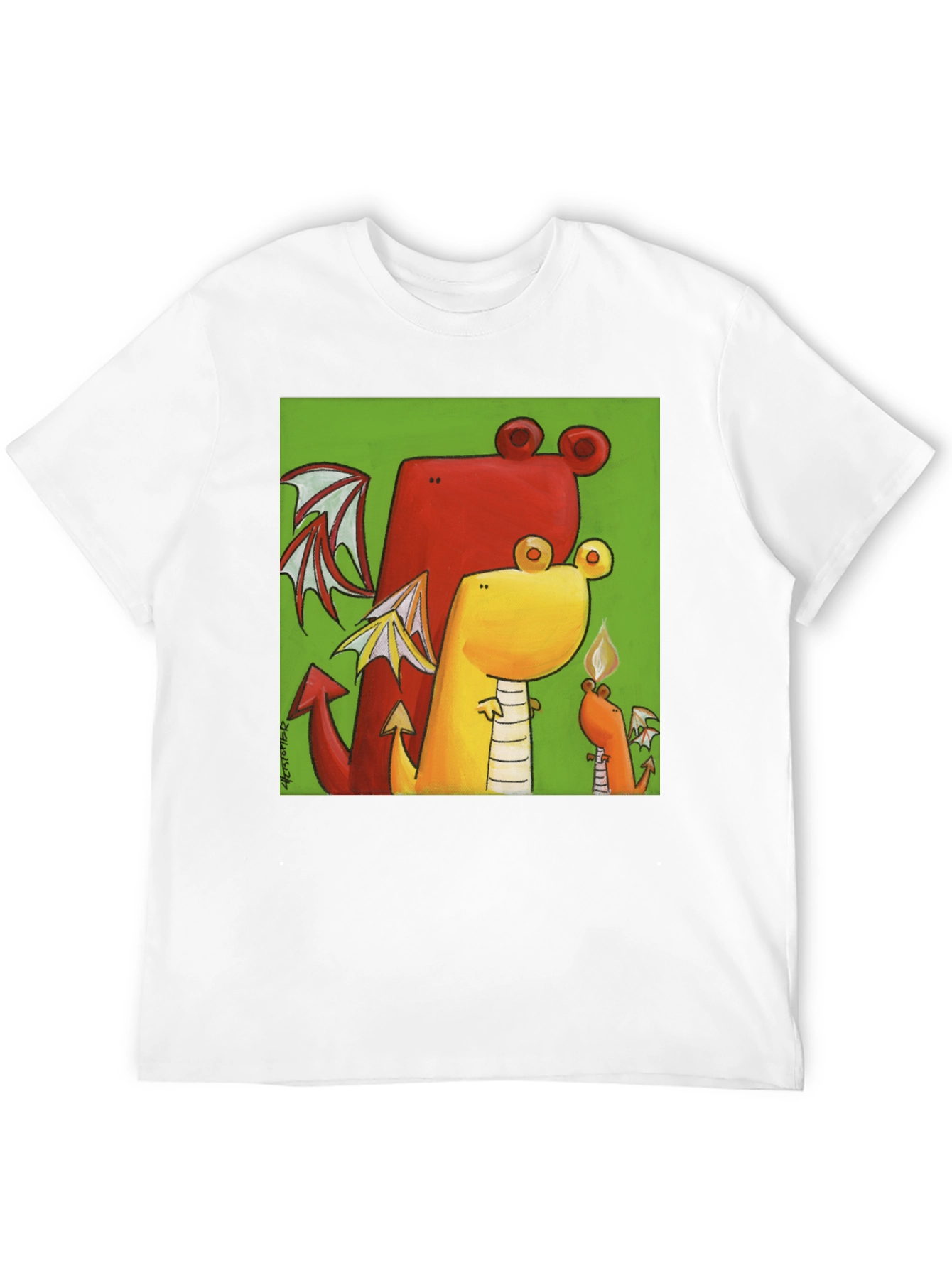 Cartoon Dragon Graphic T-Shirt