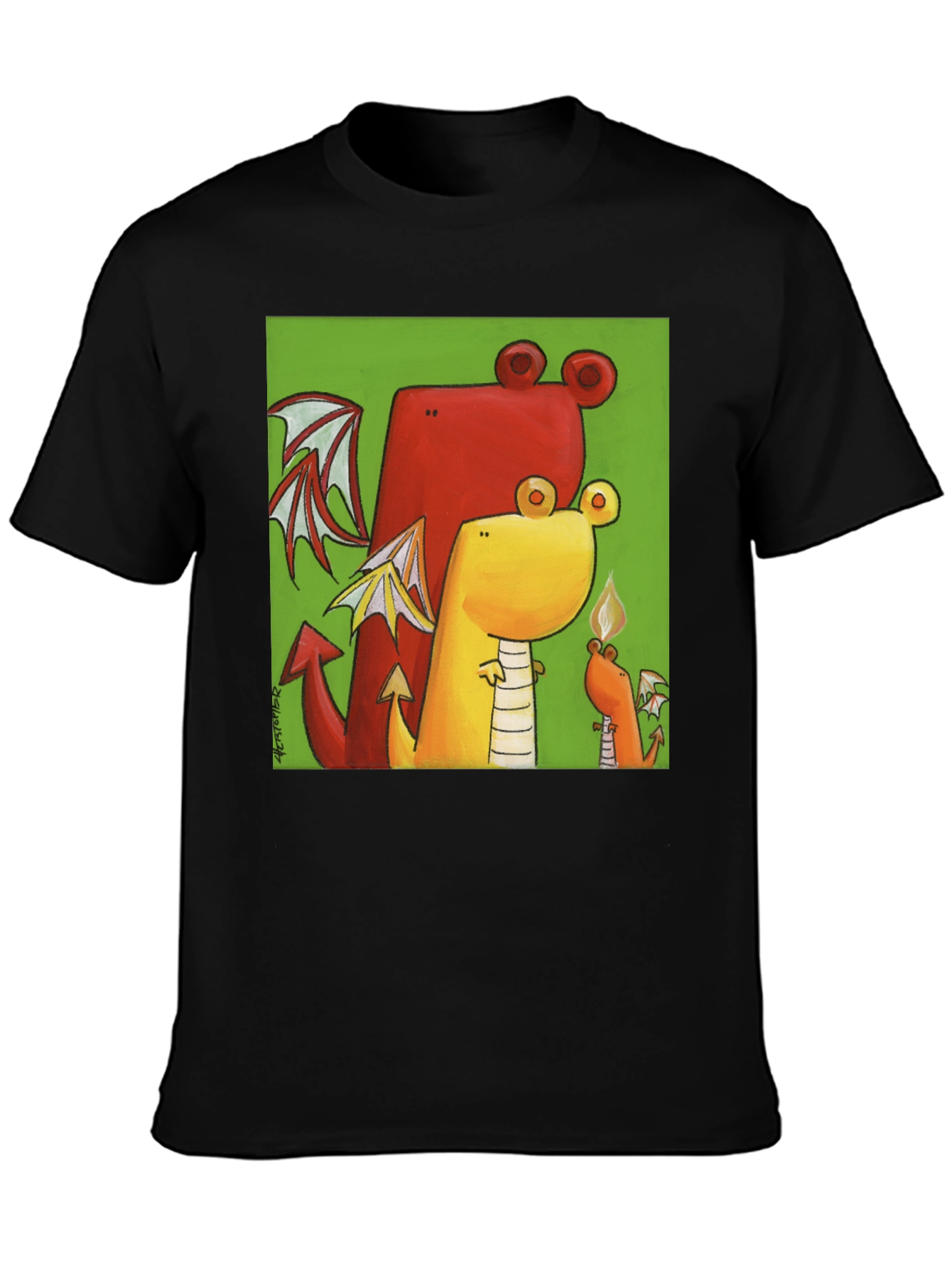 Cartoon Dragon Graphic T-Shirt