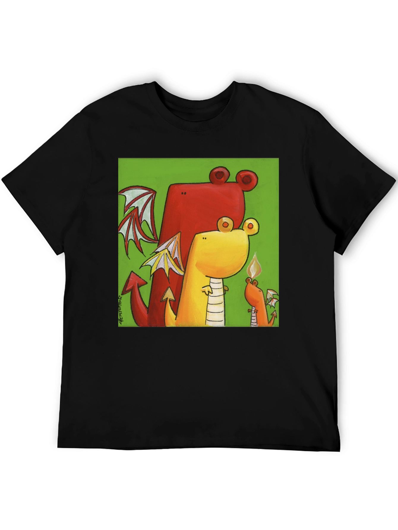 Cartoon Dragon Graphic T-Shirt