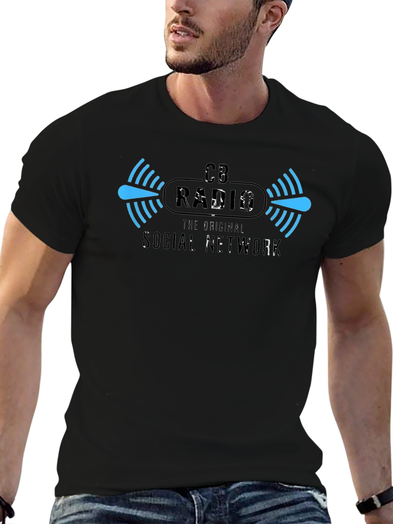 CB Radio Original Social Network Black Tee