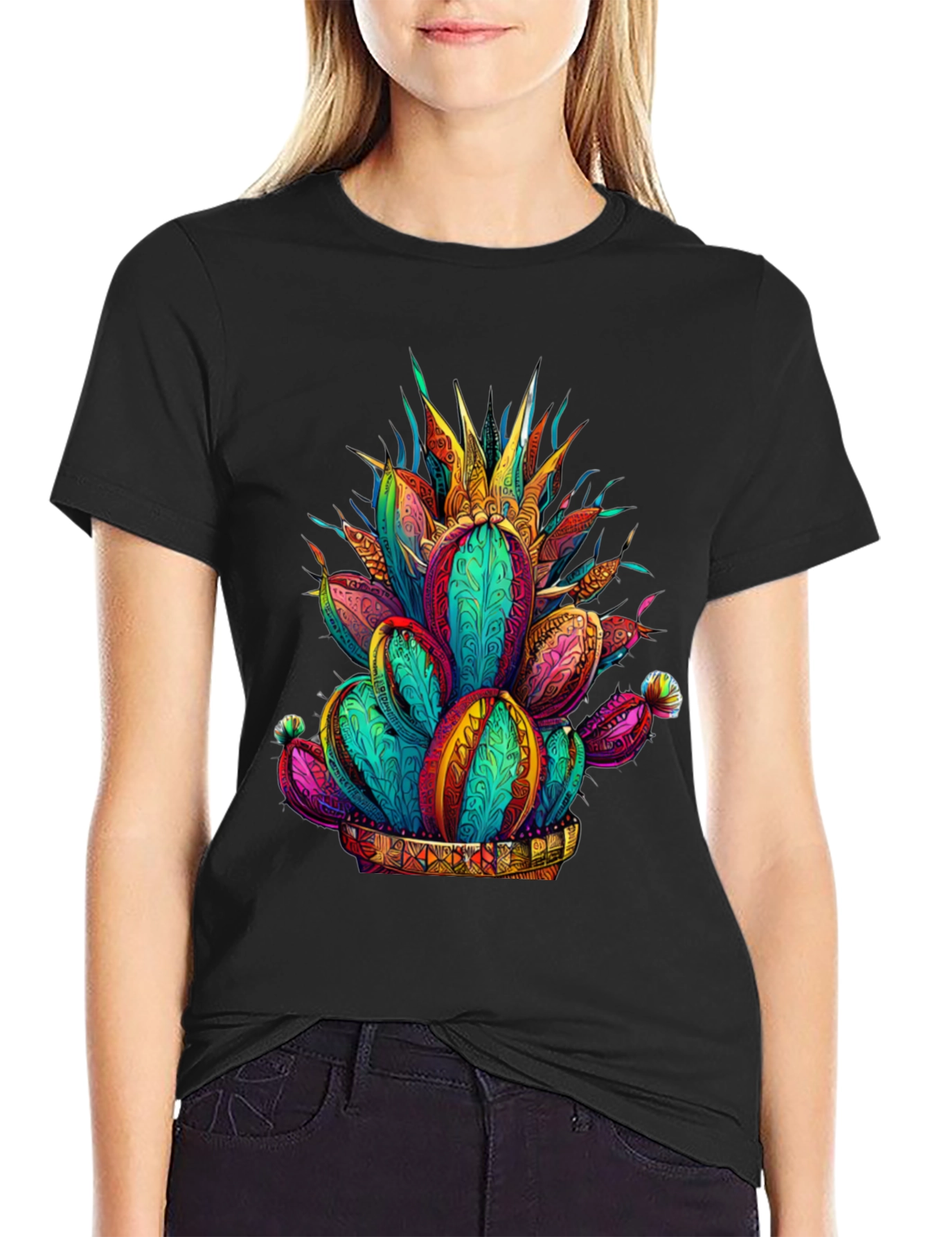 Vibrant Cactus Graphic Tee - Stylish Desert Design