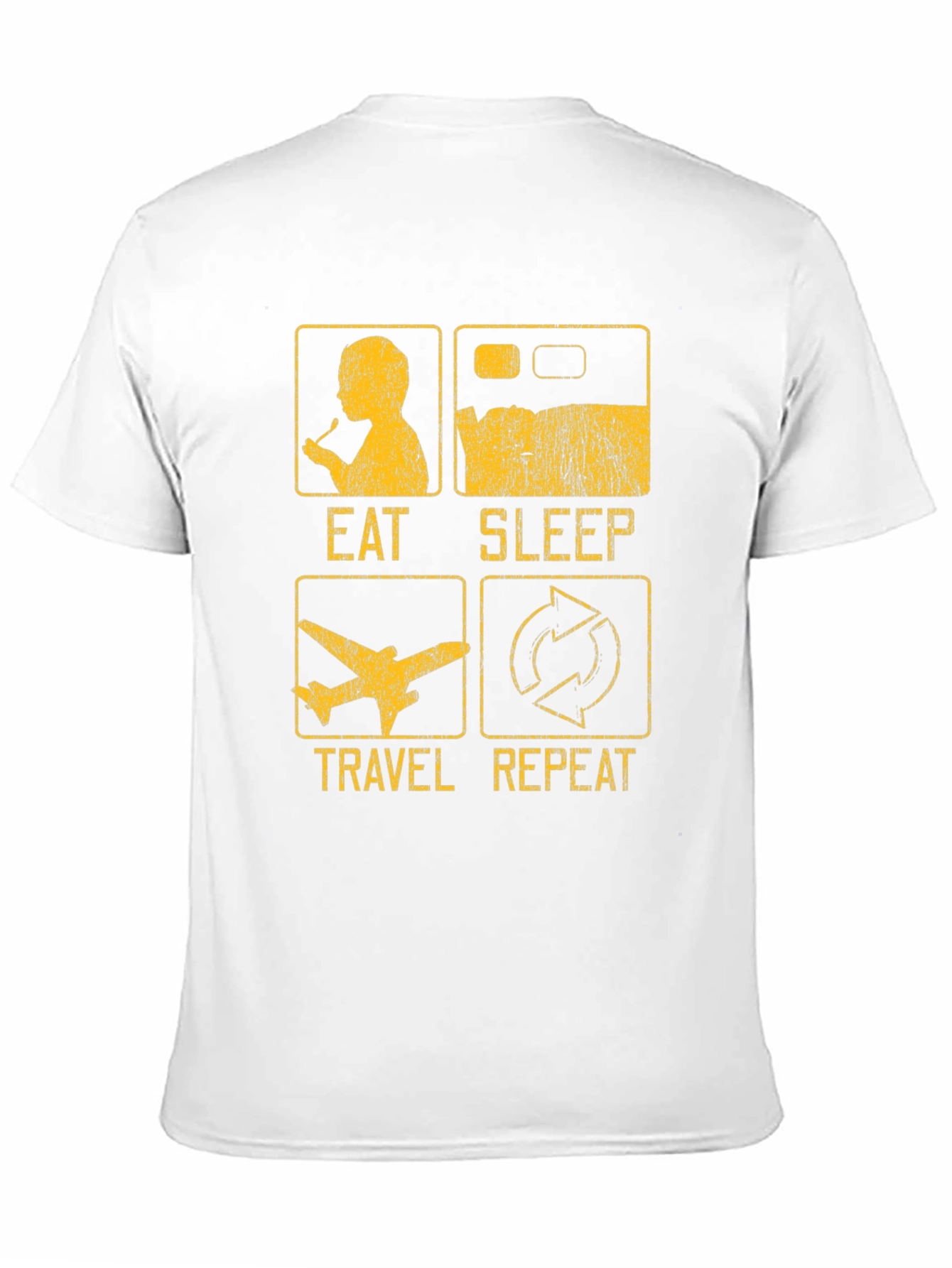 Eat Sleep Travel Repeat T-Shirt - Black Cotton Tee