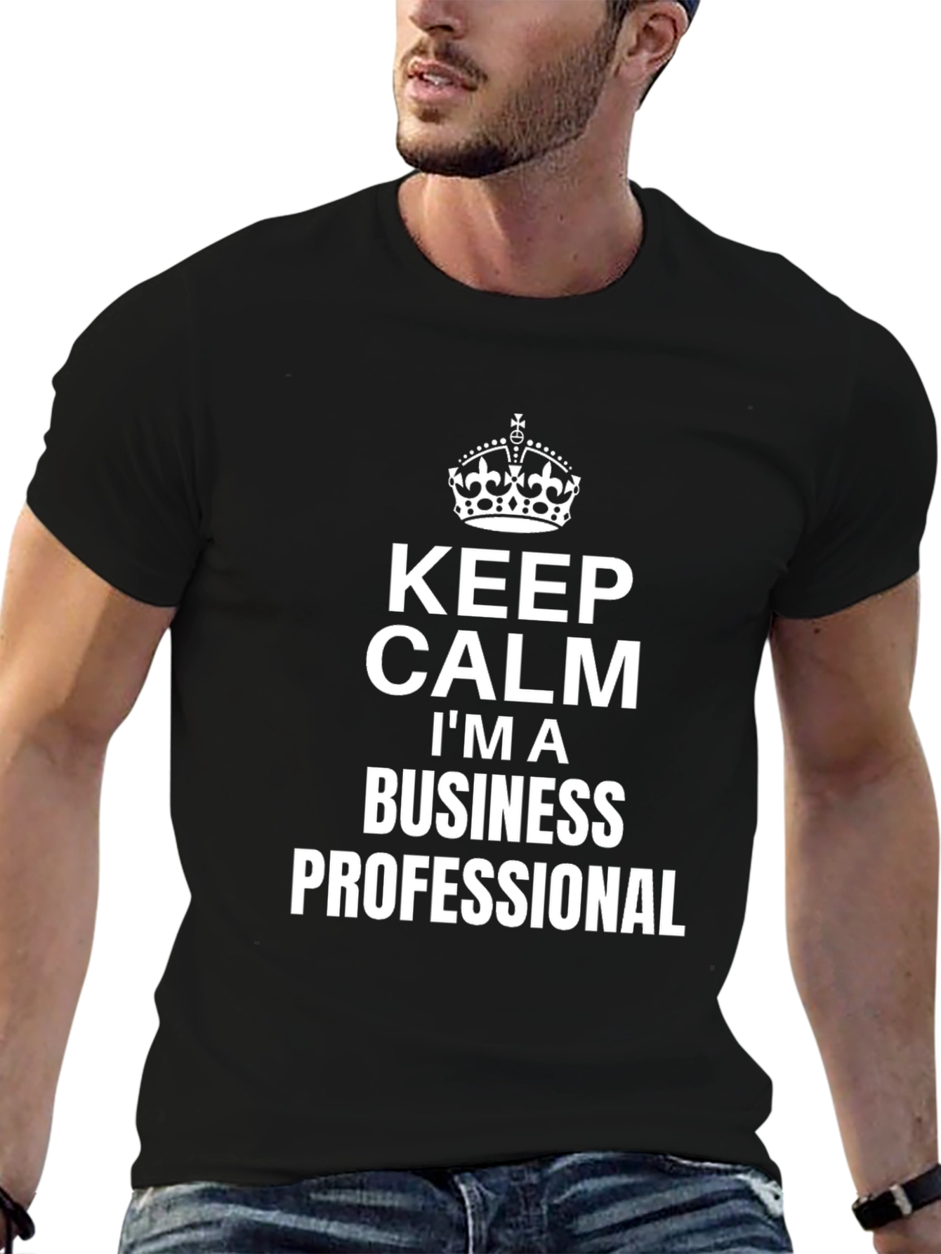 Keep Calm Business Professional Black T-Shirt