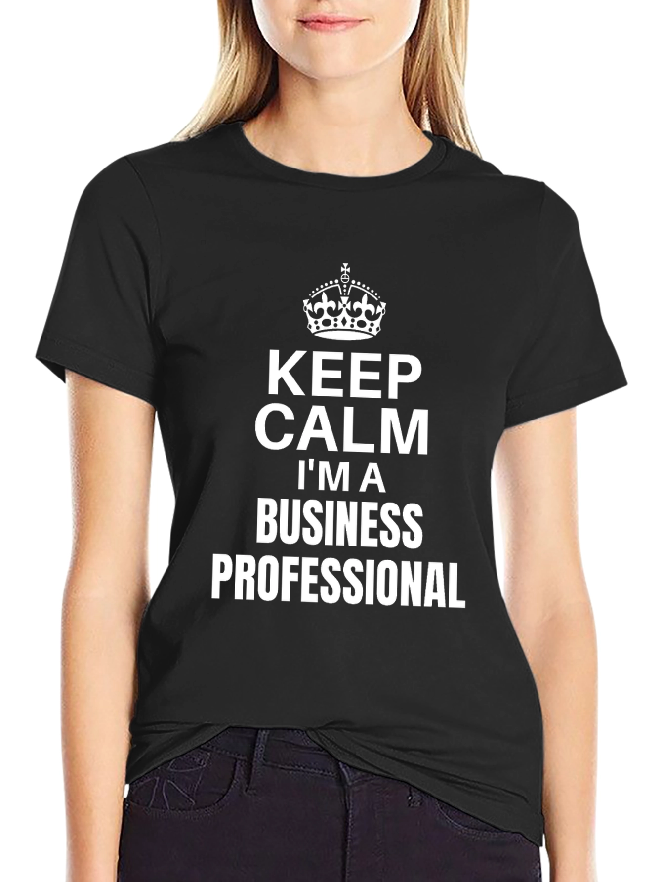 Keep Calm Business Professional Black T-Shirt