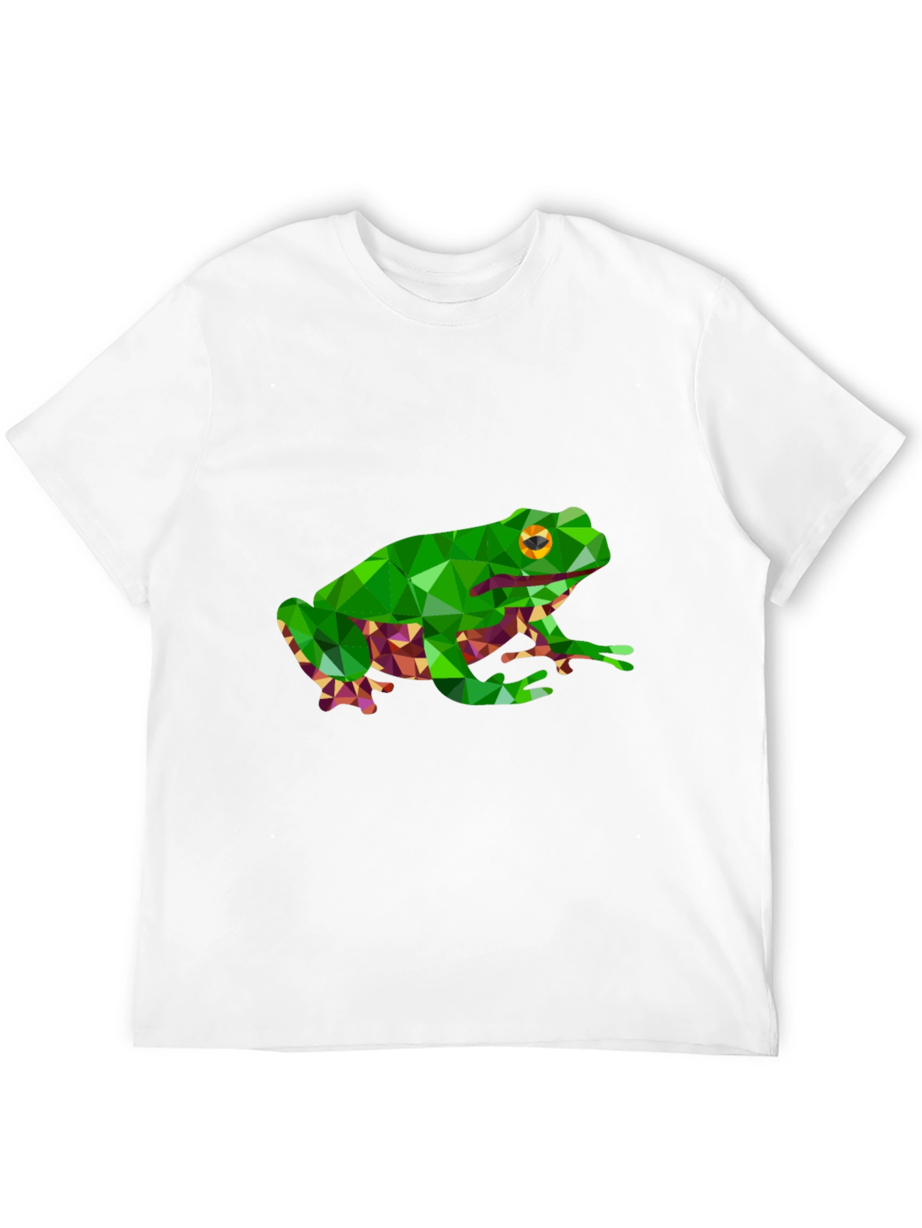 Geometric Frog Graphic Tee - Black Casual T-Shirt