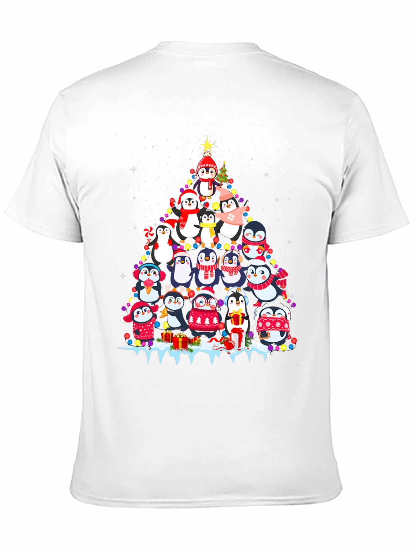 Festive Penguin Christmas Tree T-Shirt